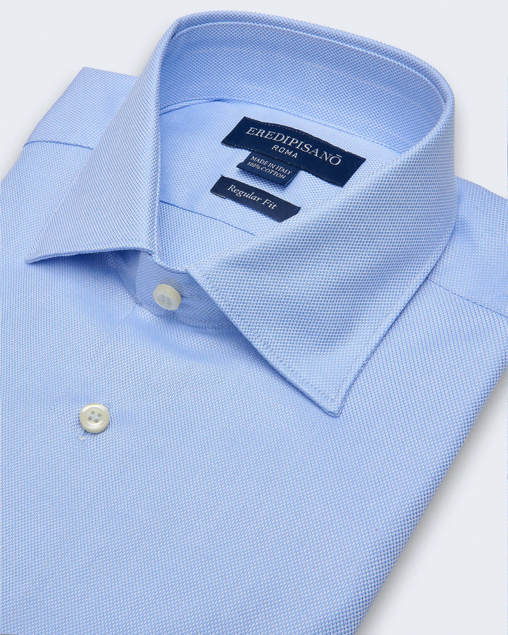 Light Blue Shirt Regular Fit with Cutaway Collar