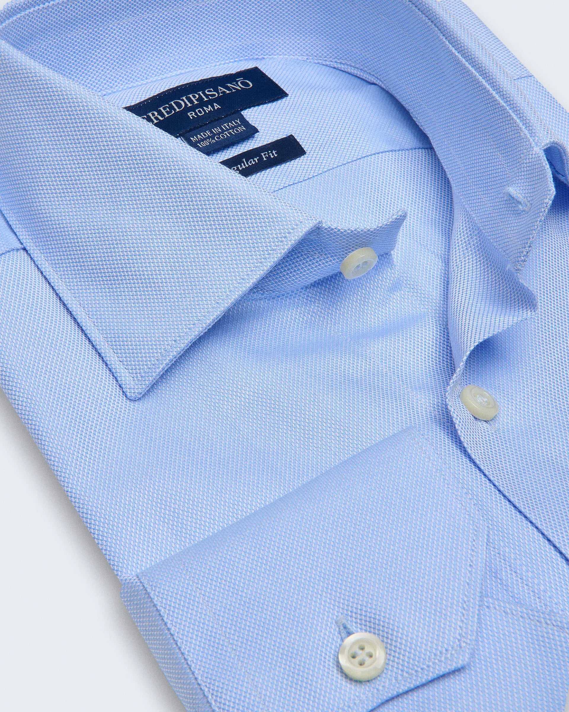 Light Blue Shirt Regular Fit with Cutaway Collar