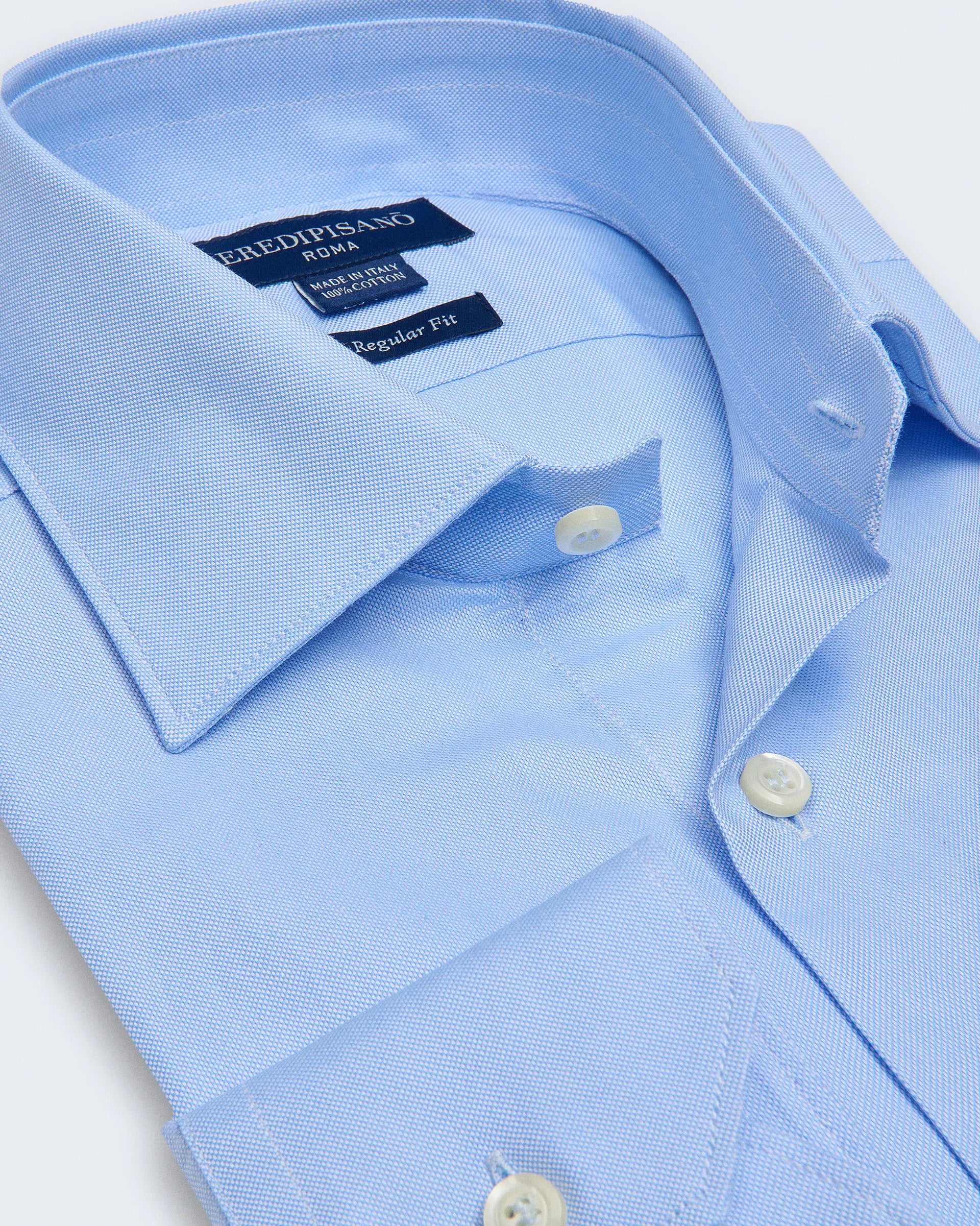 Light Blue Shirt Oxford Regular Fit with Cutaway Collar