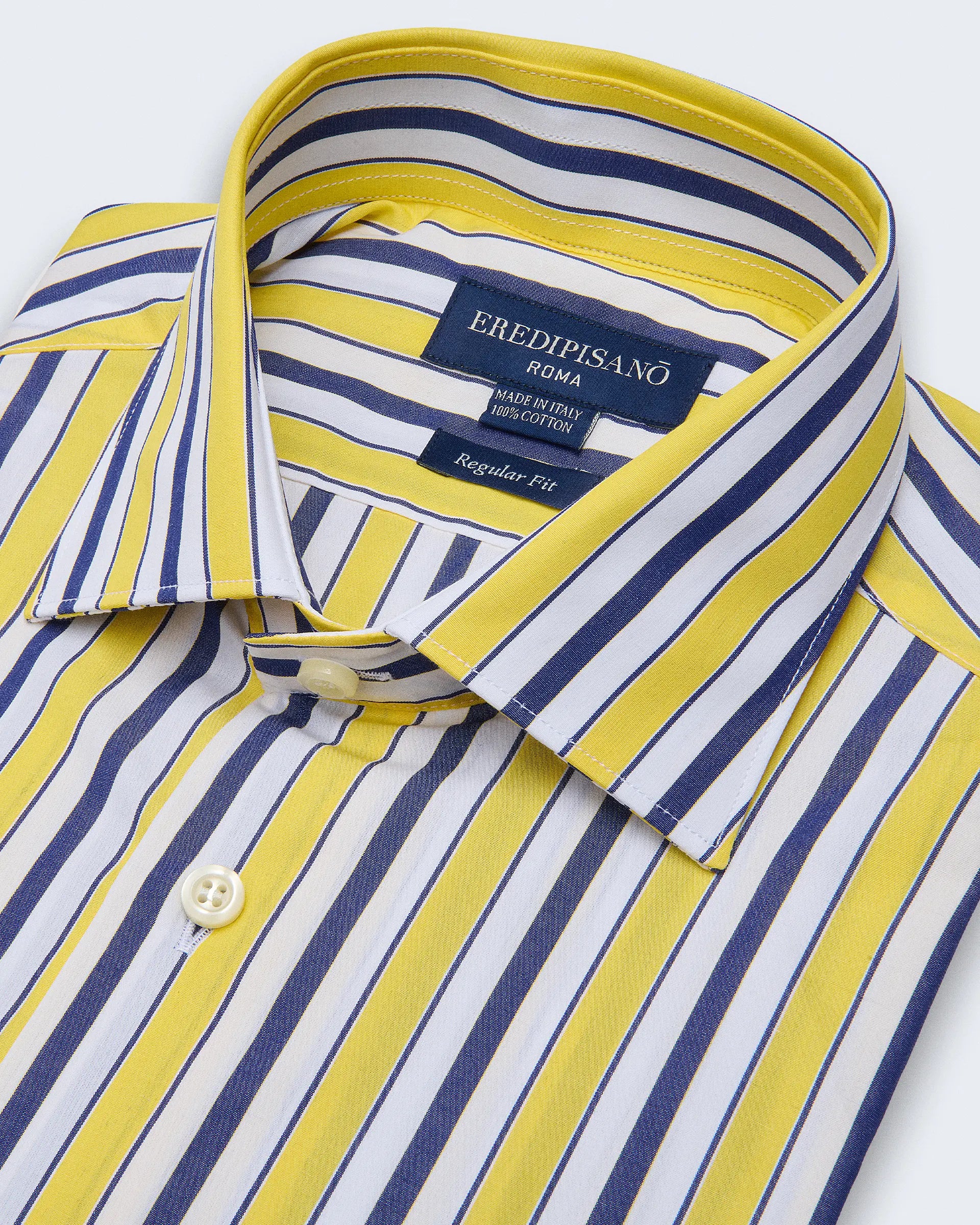 Multicolor  Striped Regular Fit Shirt with Cutaway Collar