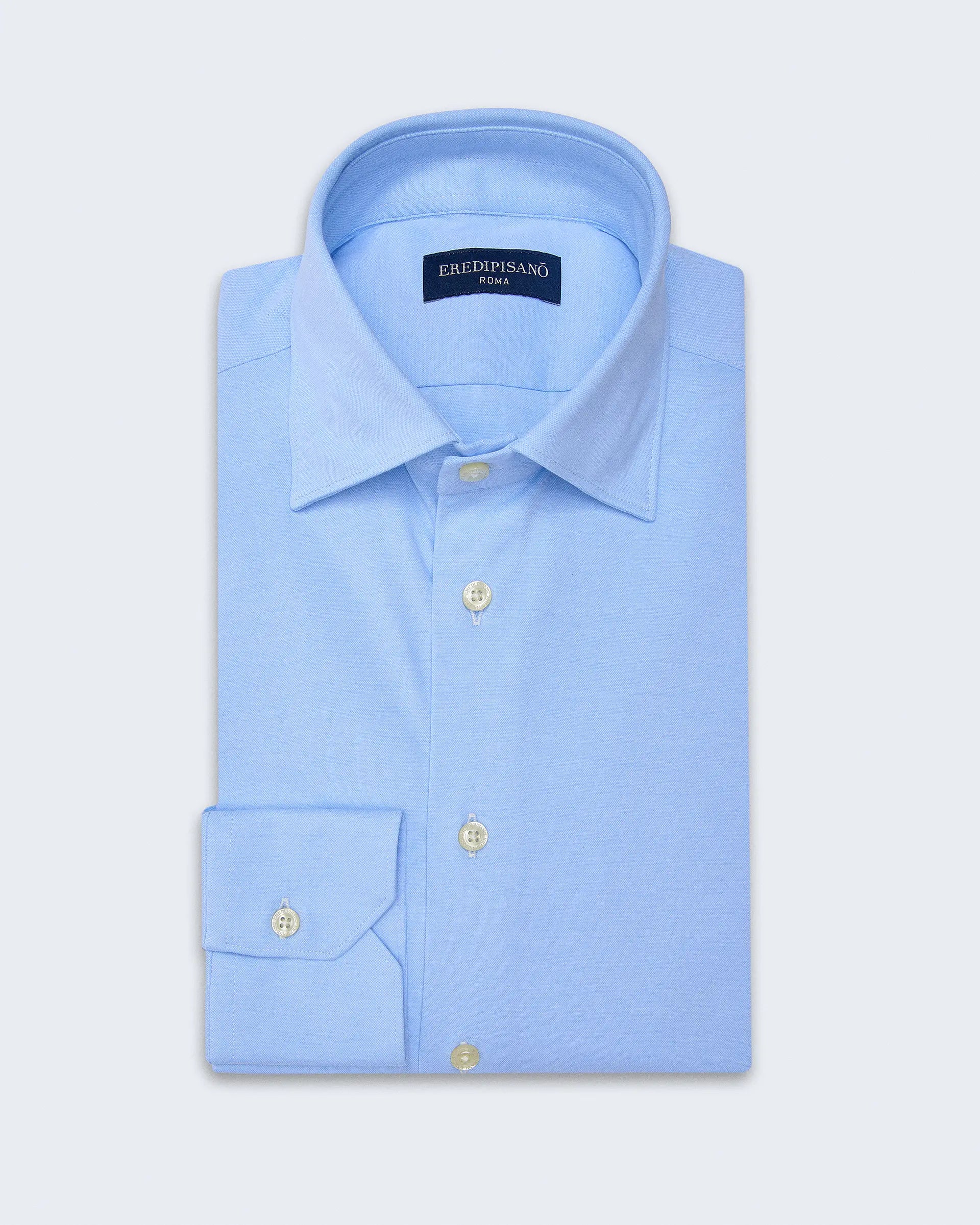 Light Blue Cotton Comfort Fit with Cutaway Collar Shirt