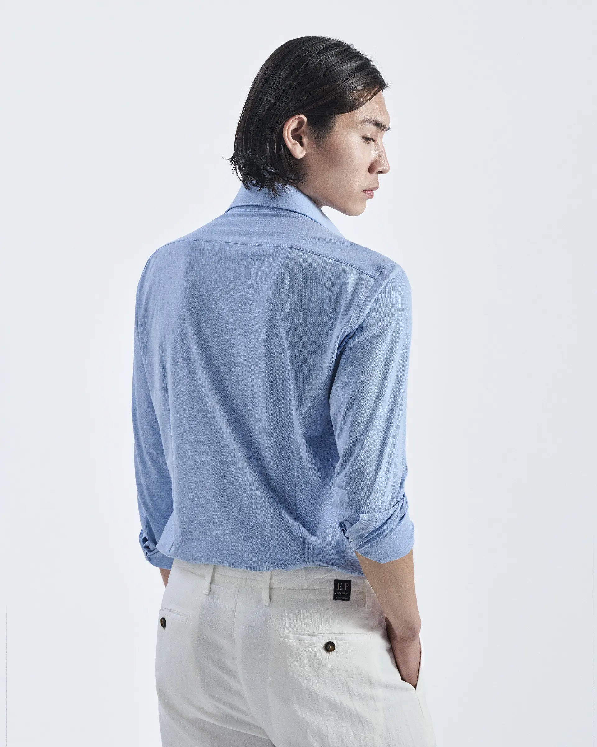 Sky Blue Cotton Comfort Fit with Cutaway Collar  Shirt