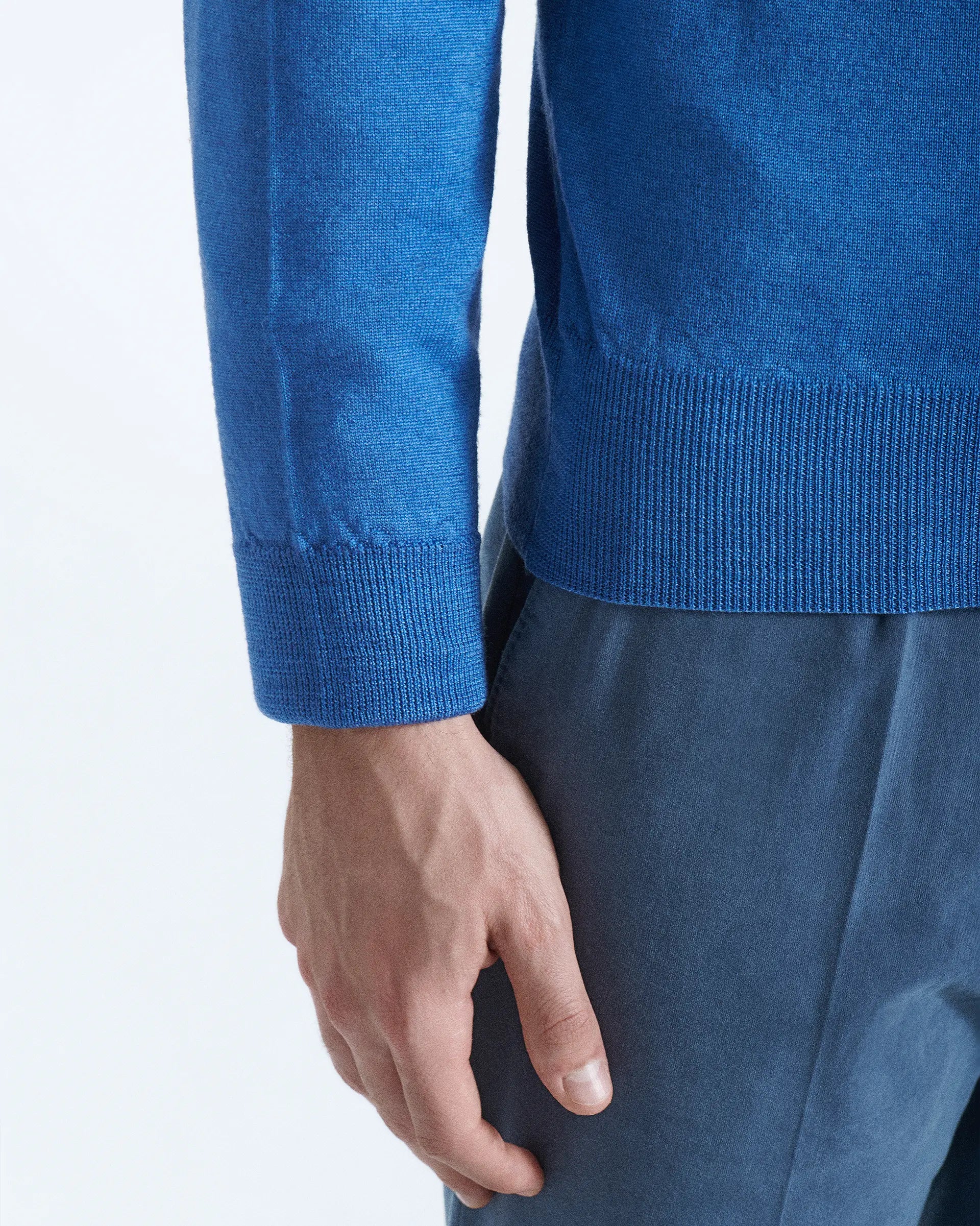 Light Blue Merino Wool - Crewneck sweaters