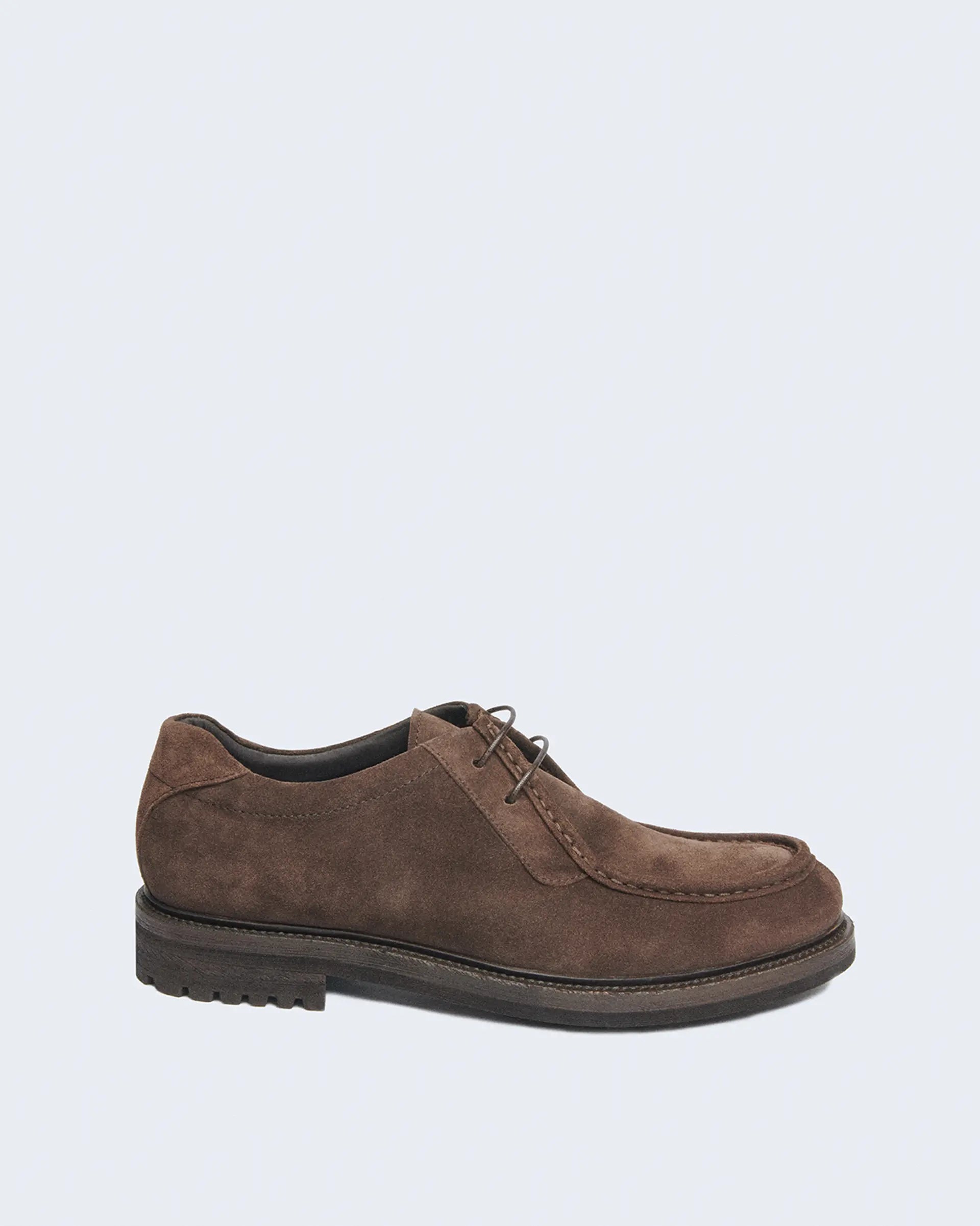 Brown Suede Lace-Up Shoe