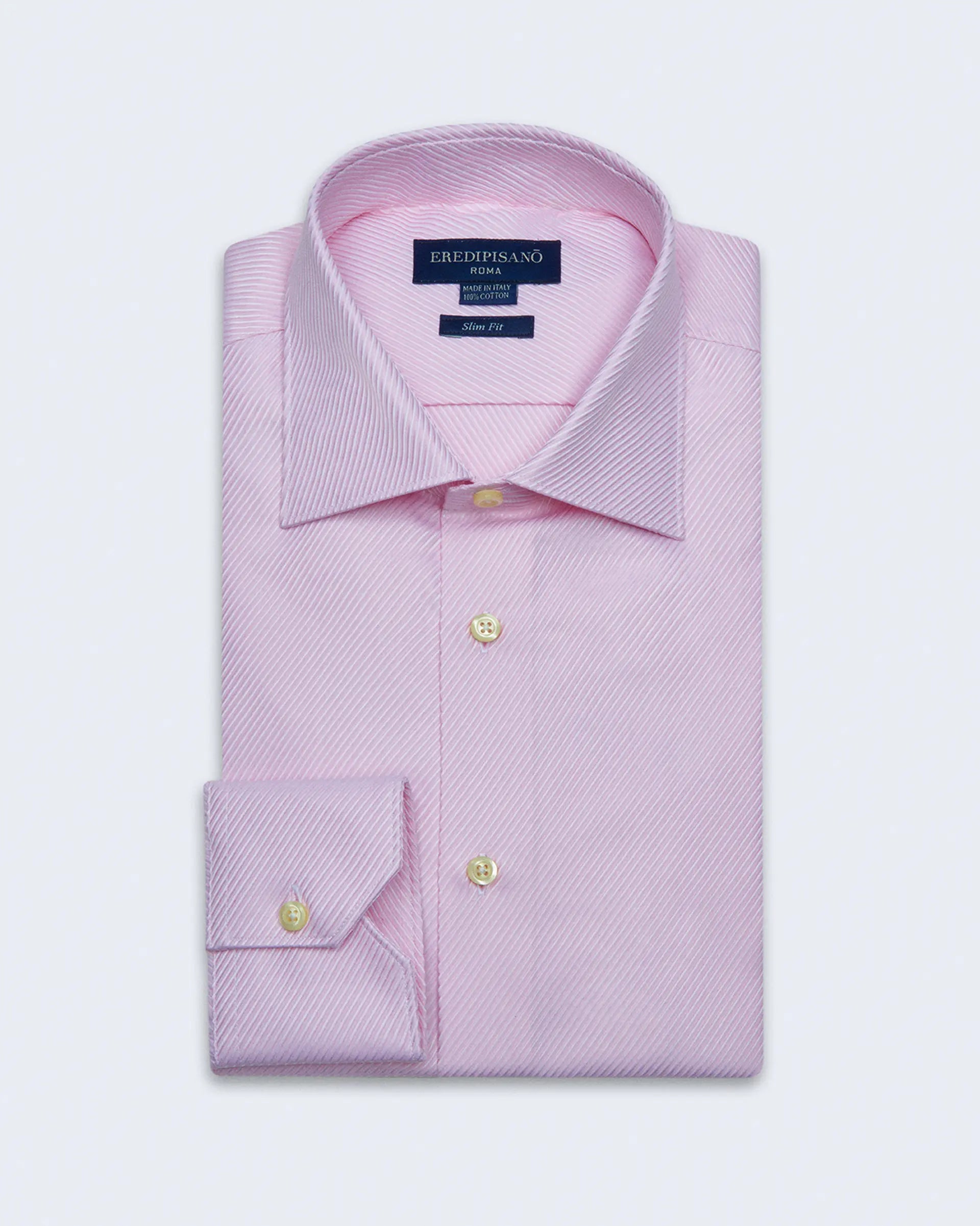 Slim Fit Pink Oxford Madras with Cutaway Collar
