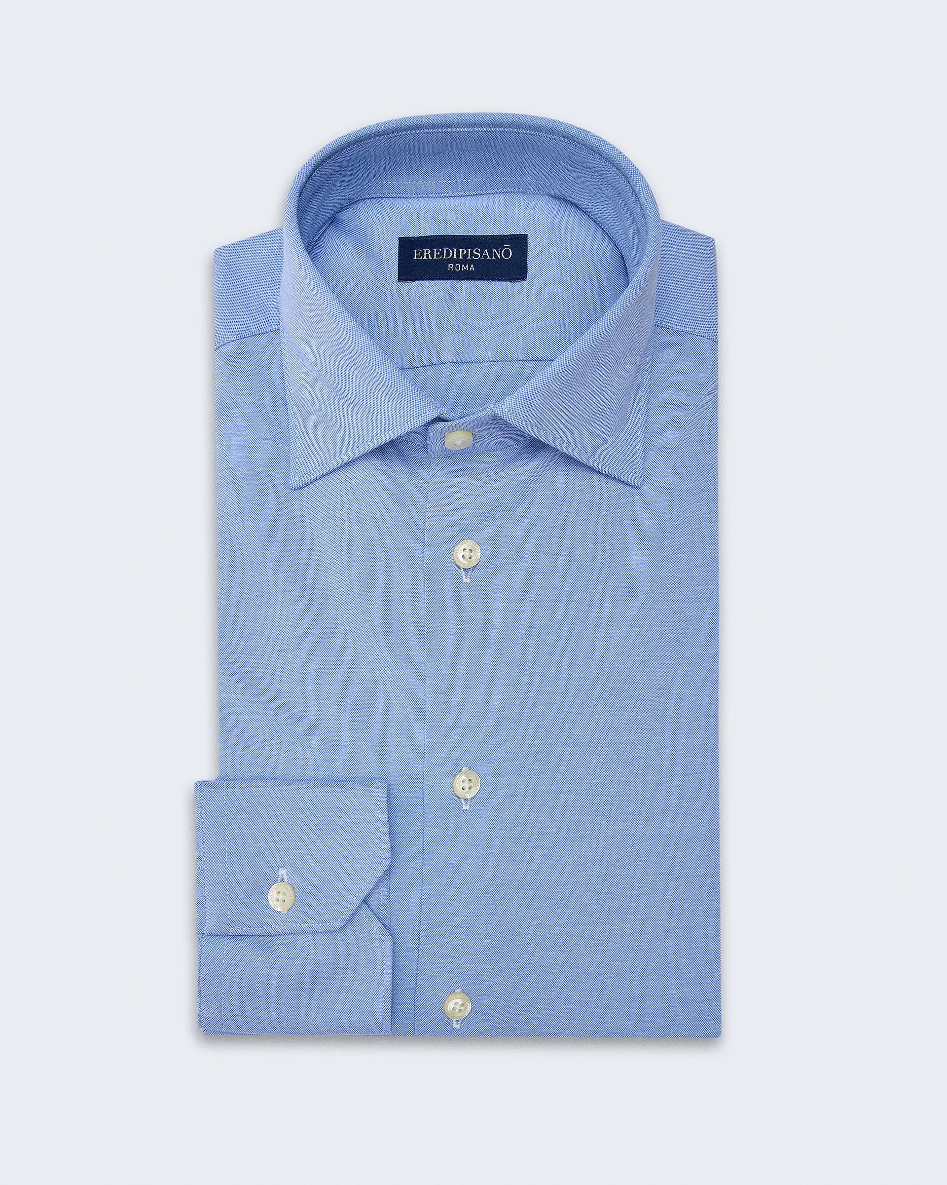 Sky Blue Cotton Comfort Fit with Cutaway Collar  Shirt