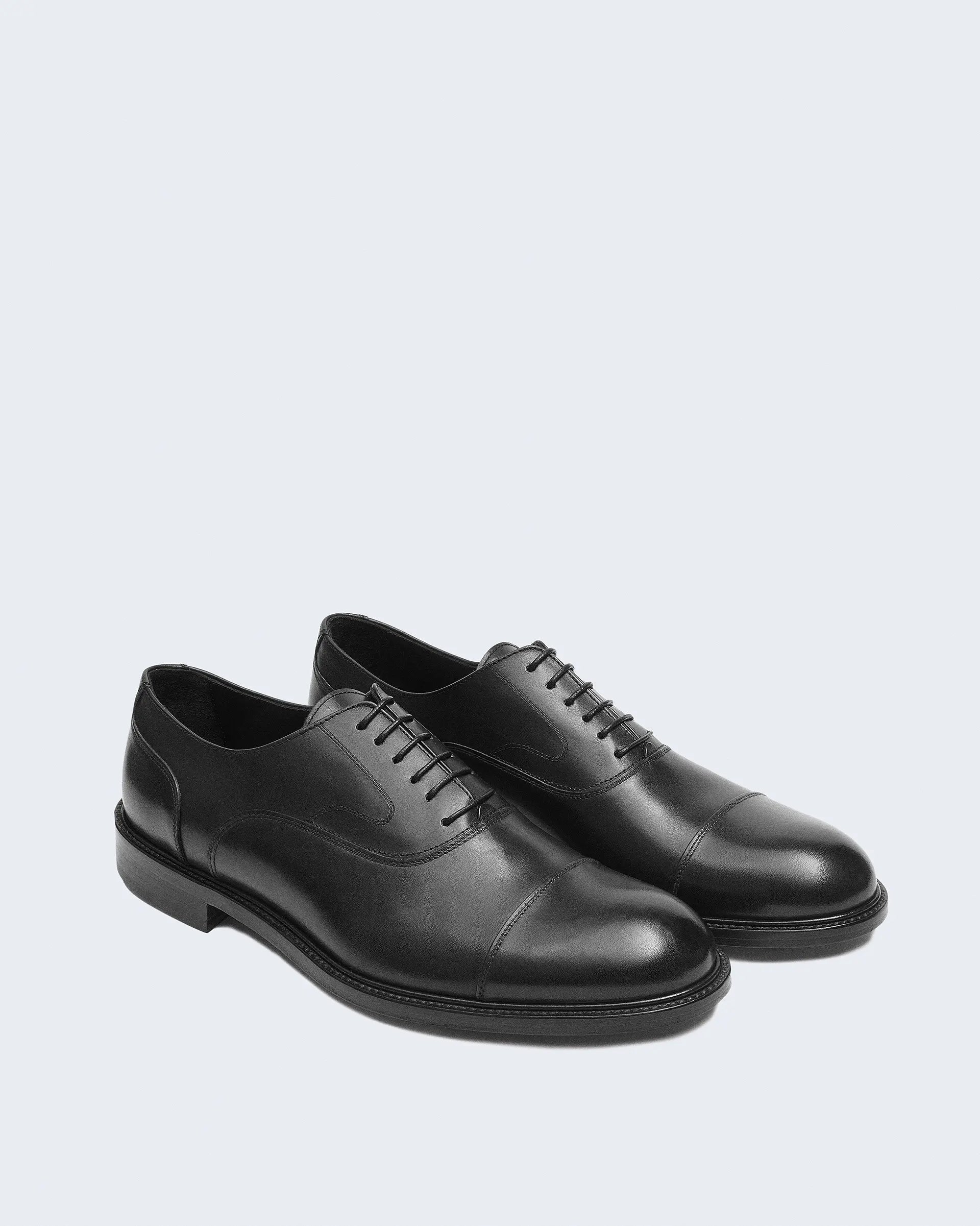 Black Oxford Leather Lace-Up