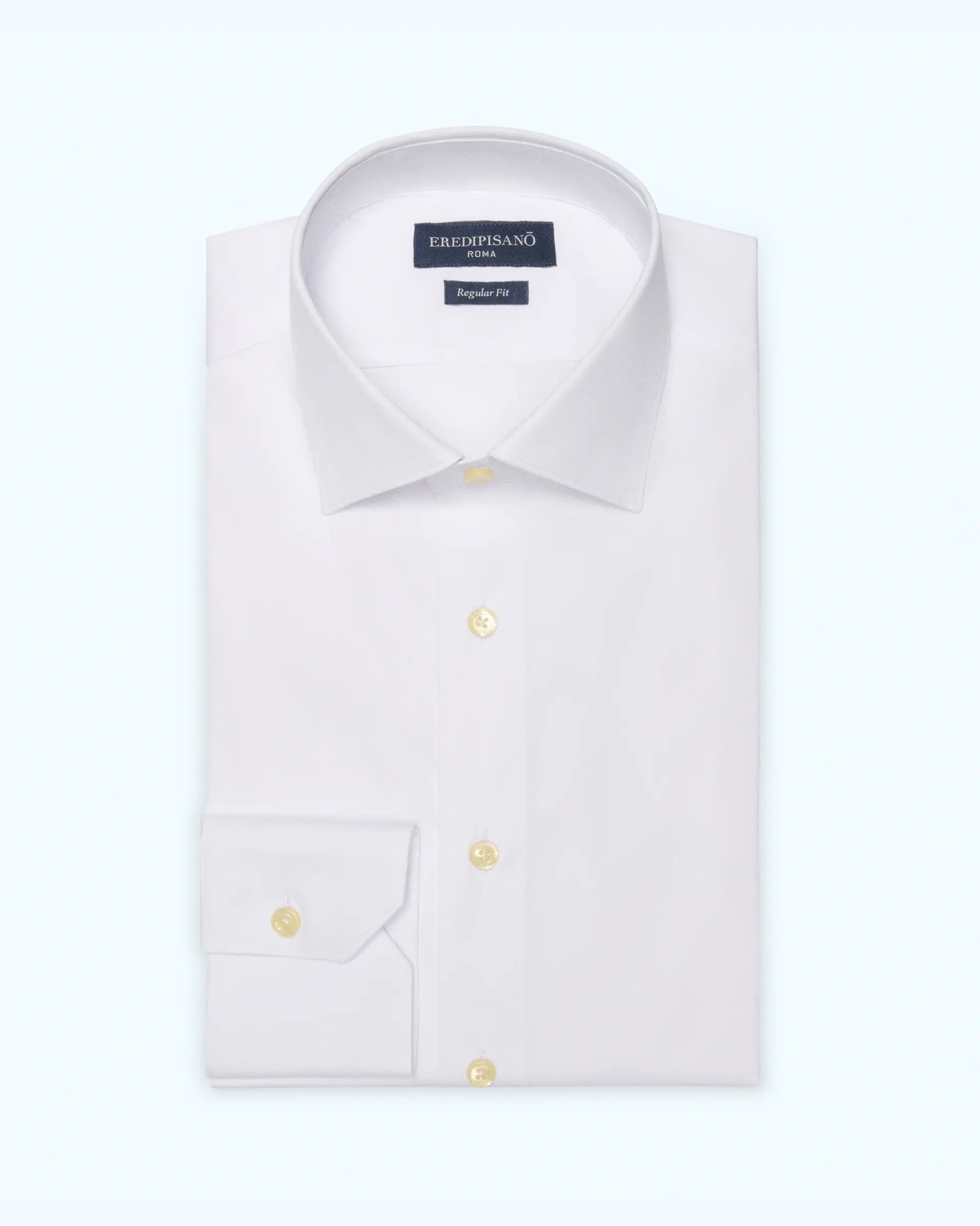 White shirt in comfort stretch cotton regular fit cutaway collar