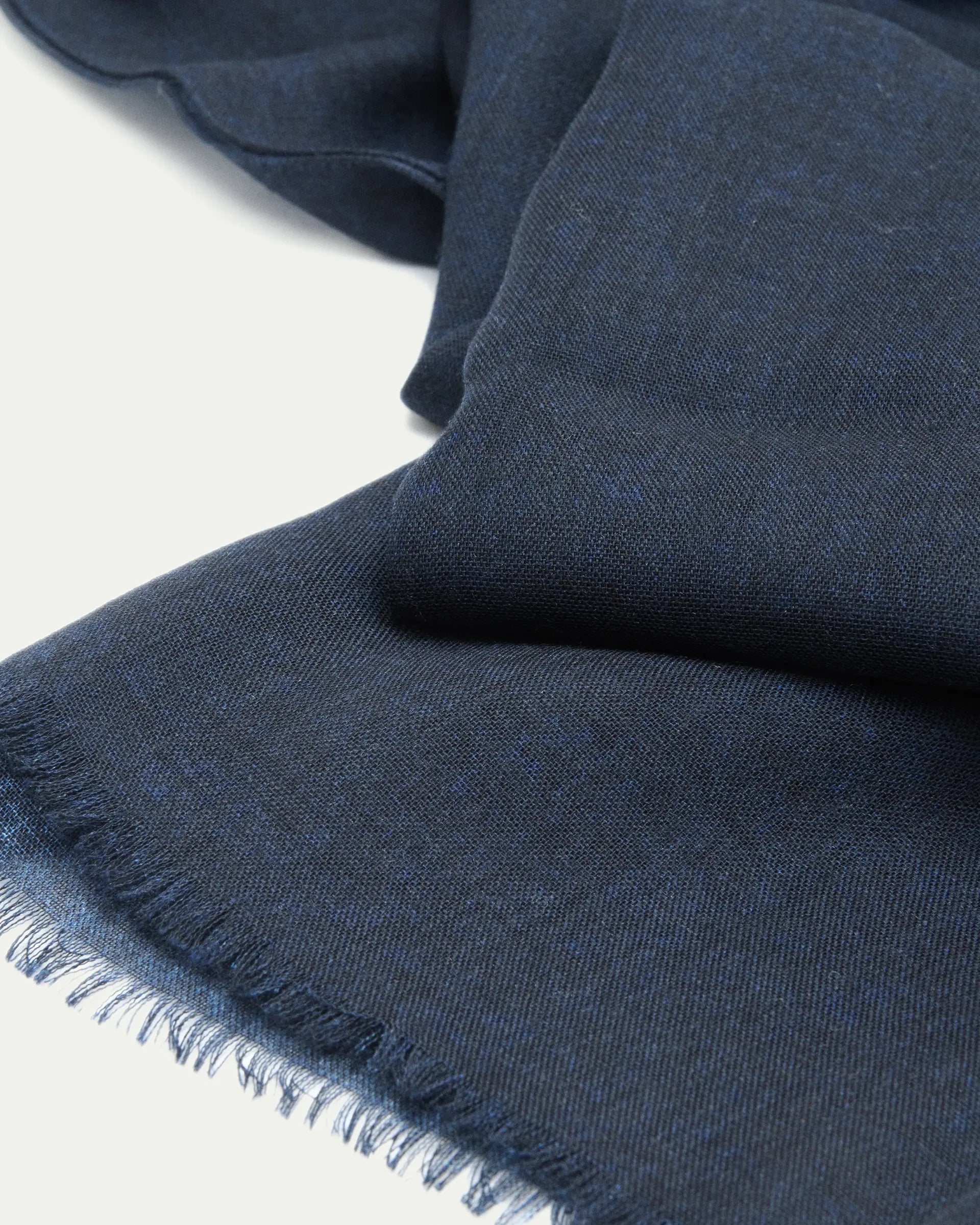 Blue Wool and Silk Scarf