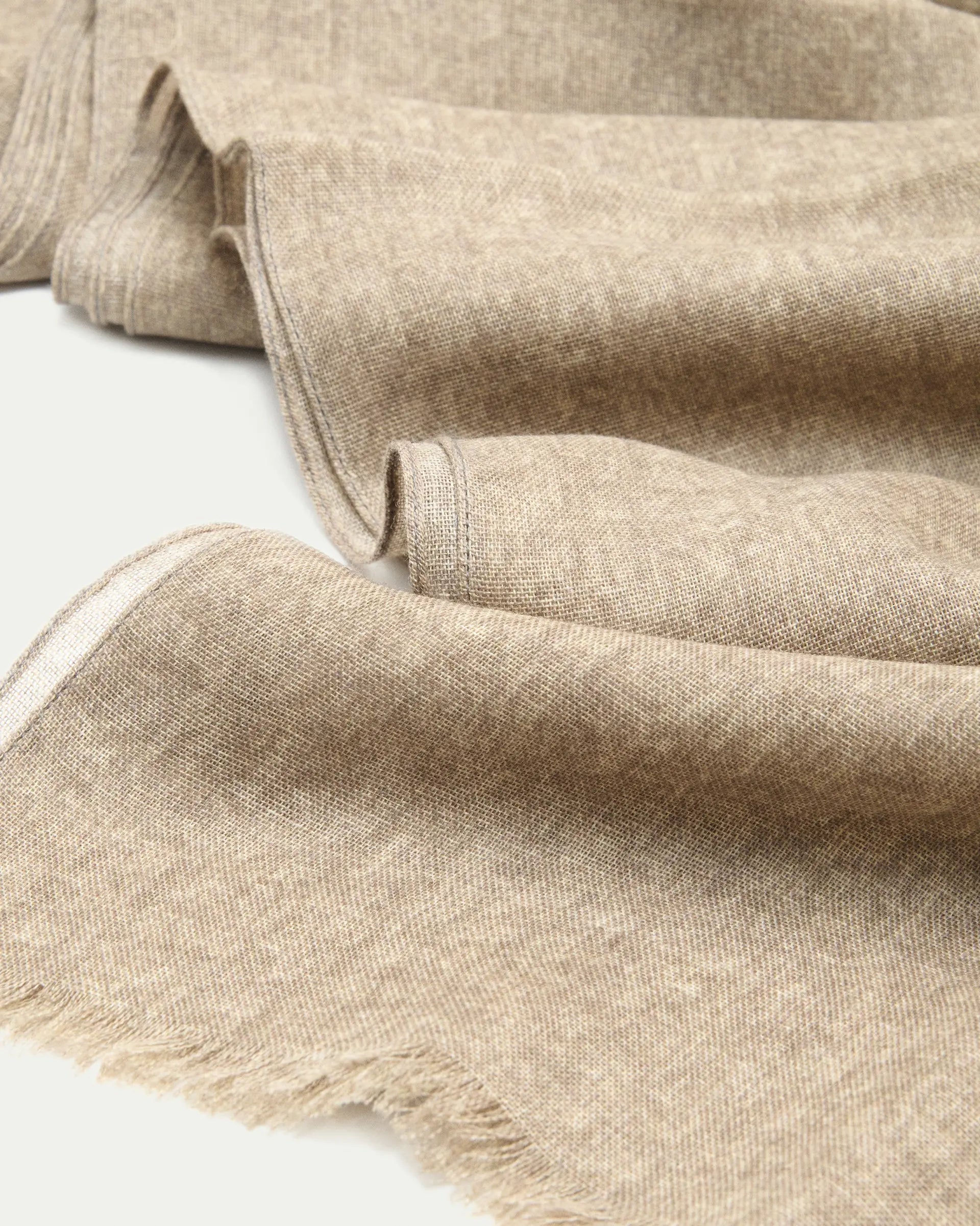 Beige Wool and Silk Scarf