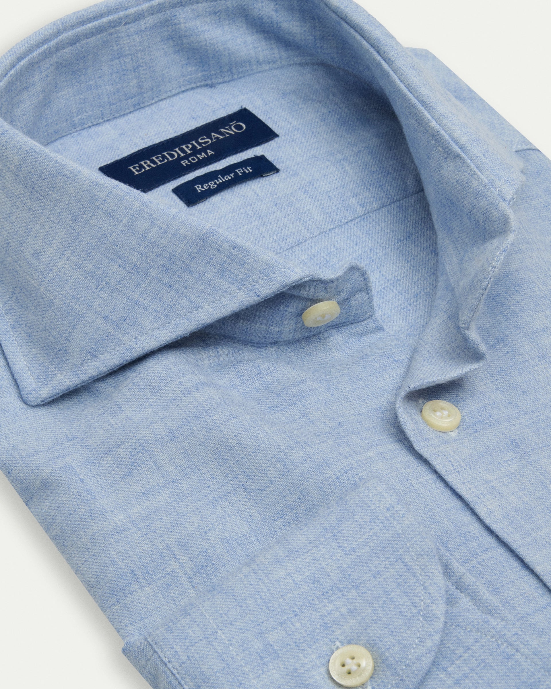 Light Blue Soft Flannel Cotton regular Fit Shirt