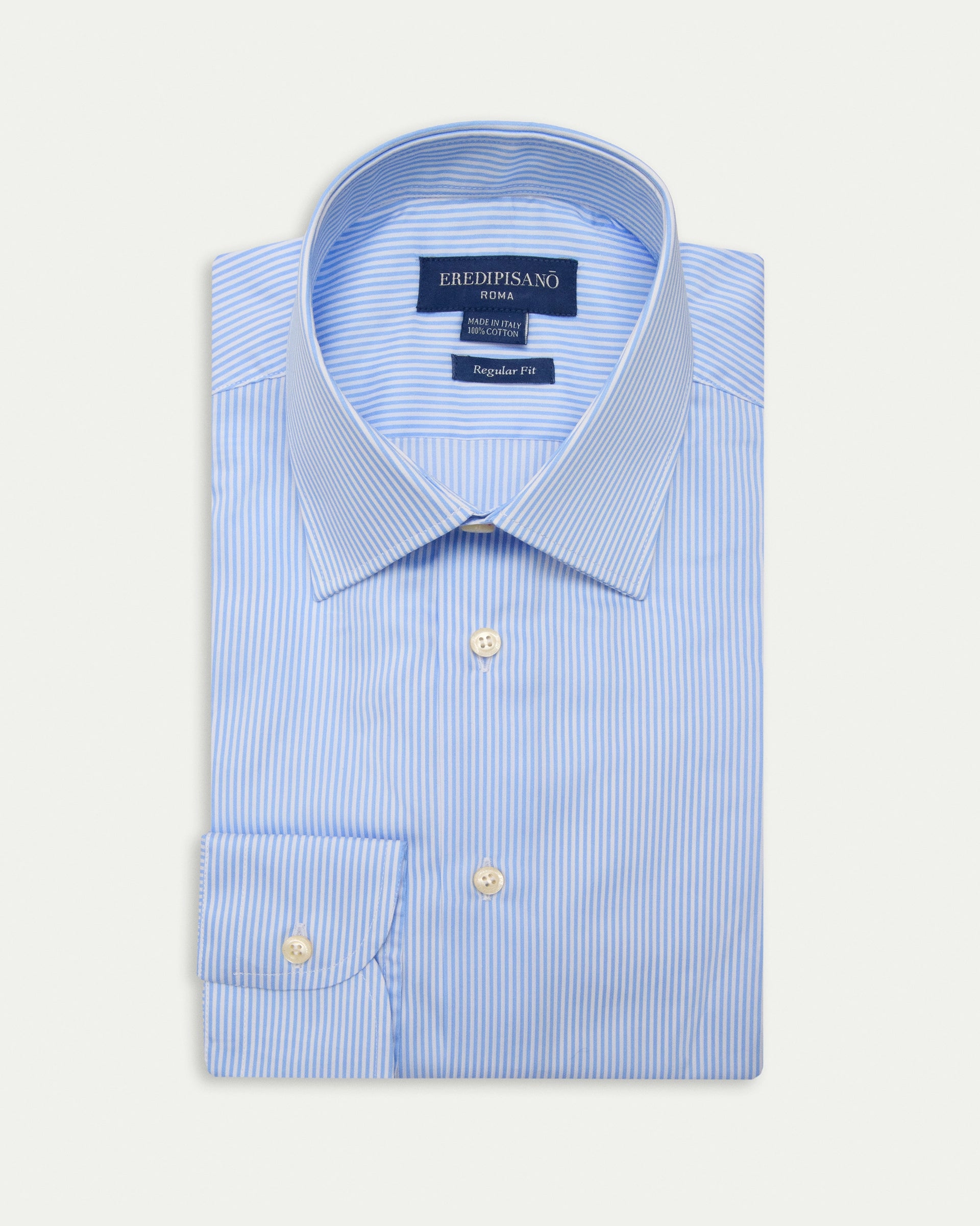 Light Blue Multi Striped Cotton Regular Fit Shirt