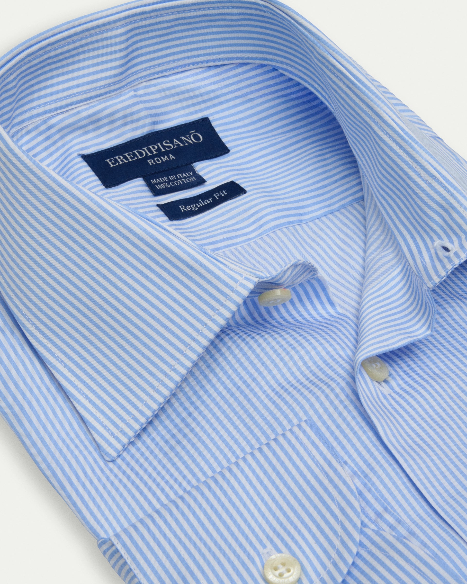 Light Blue Multi Striped Cotton Regular Fit Shirt