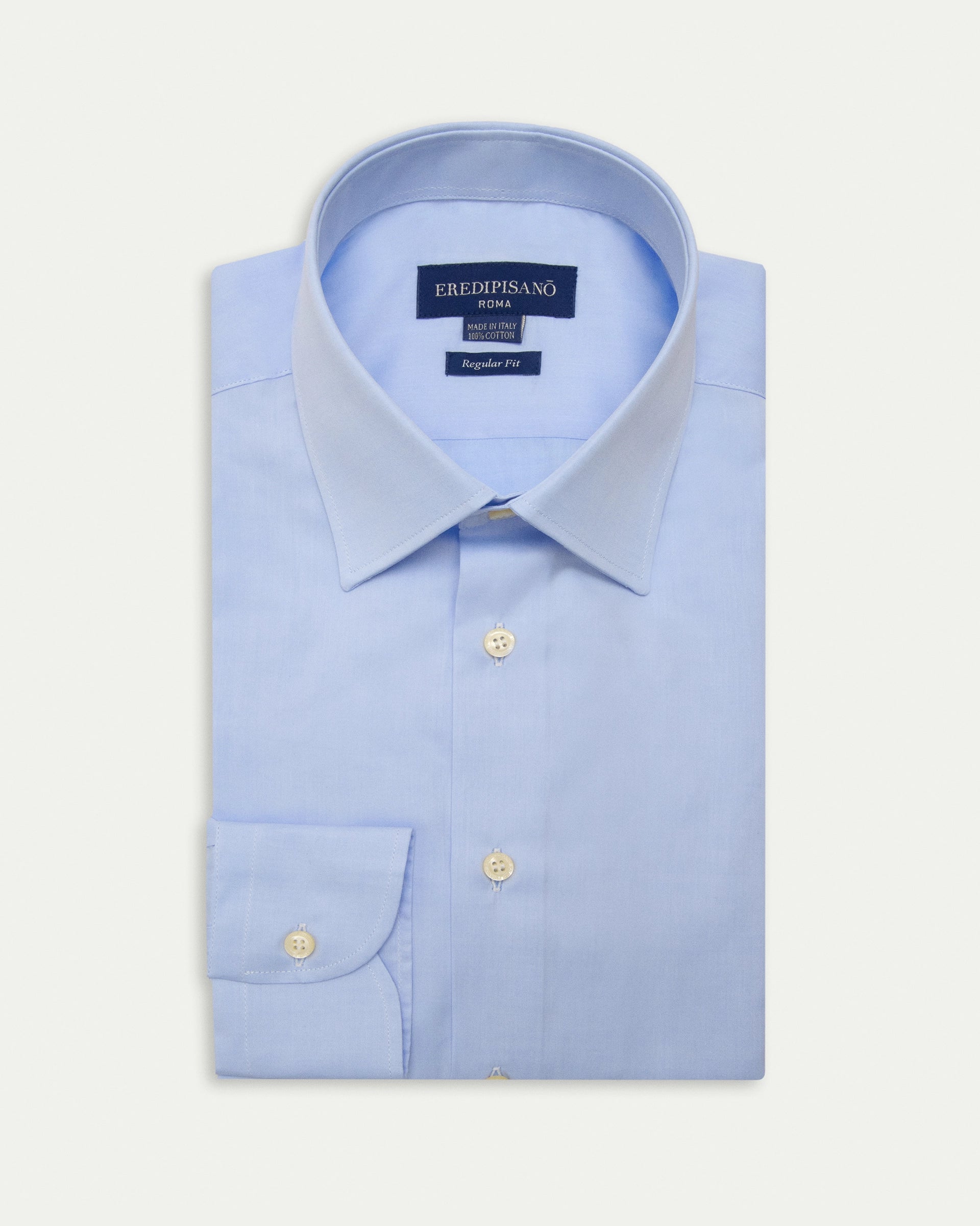 Light Blue Cotton Regular Fit Shirt