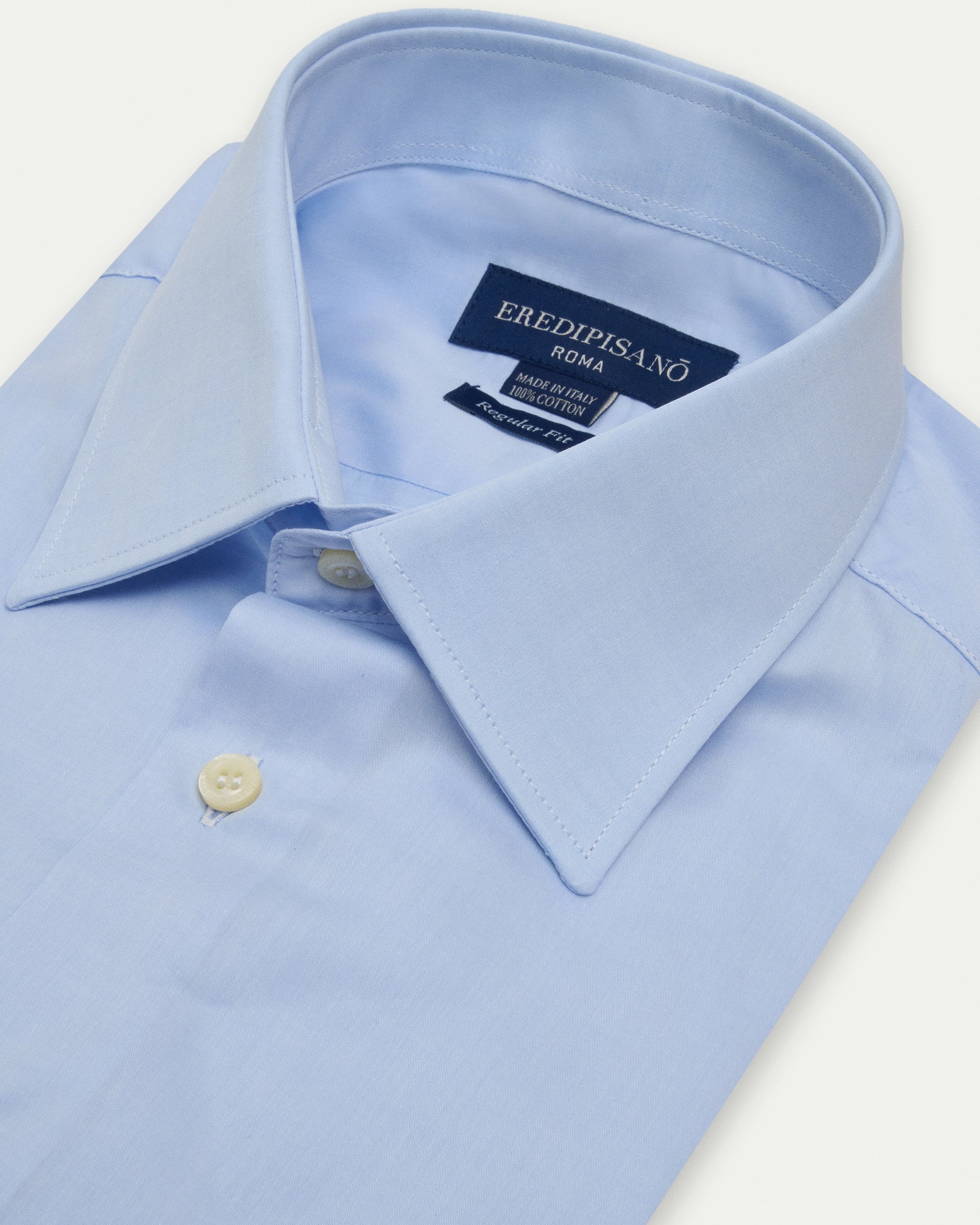 Light Blue Cotton Regular Fit Shirt
