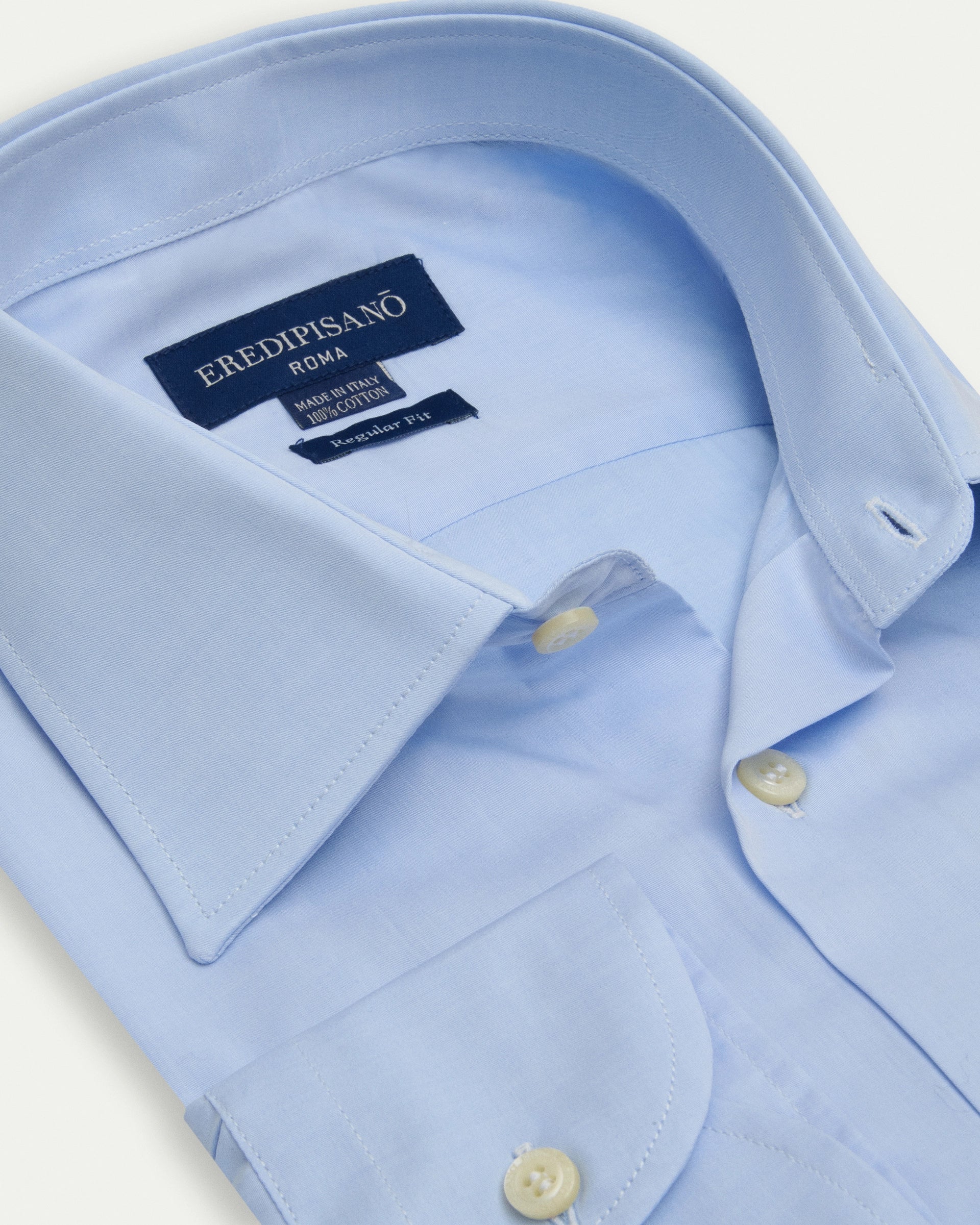 Light Blue Cotton Regular Fit Shirt