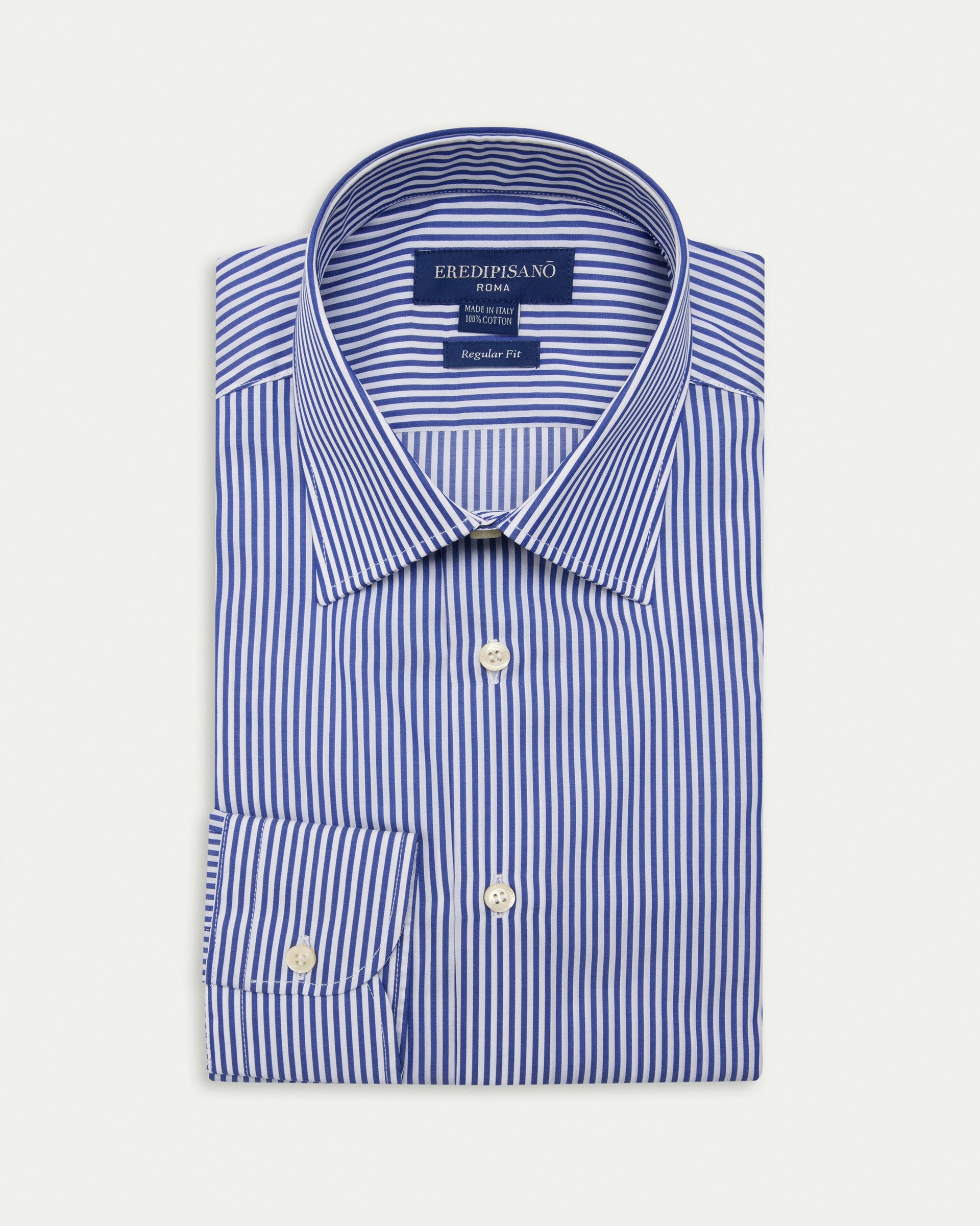 Light Blue 500 row striped Cotton Regular Fit Shirt
