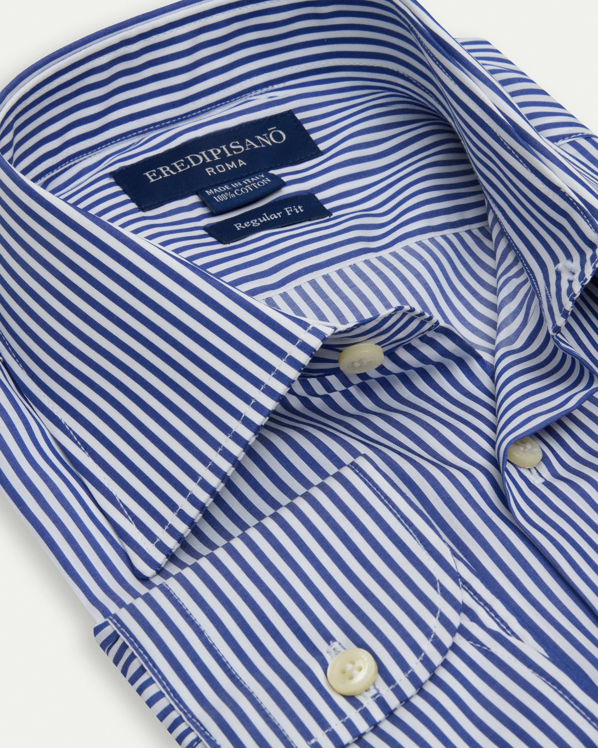 Light Blue 500 row striped Cotton Regular Fit Shirt