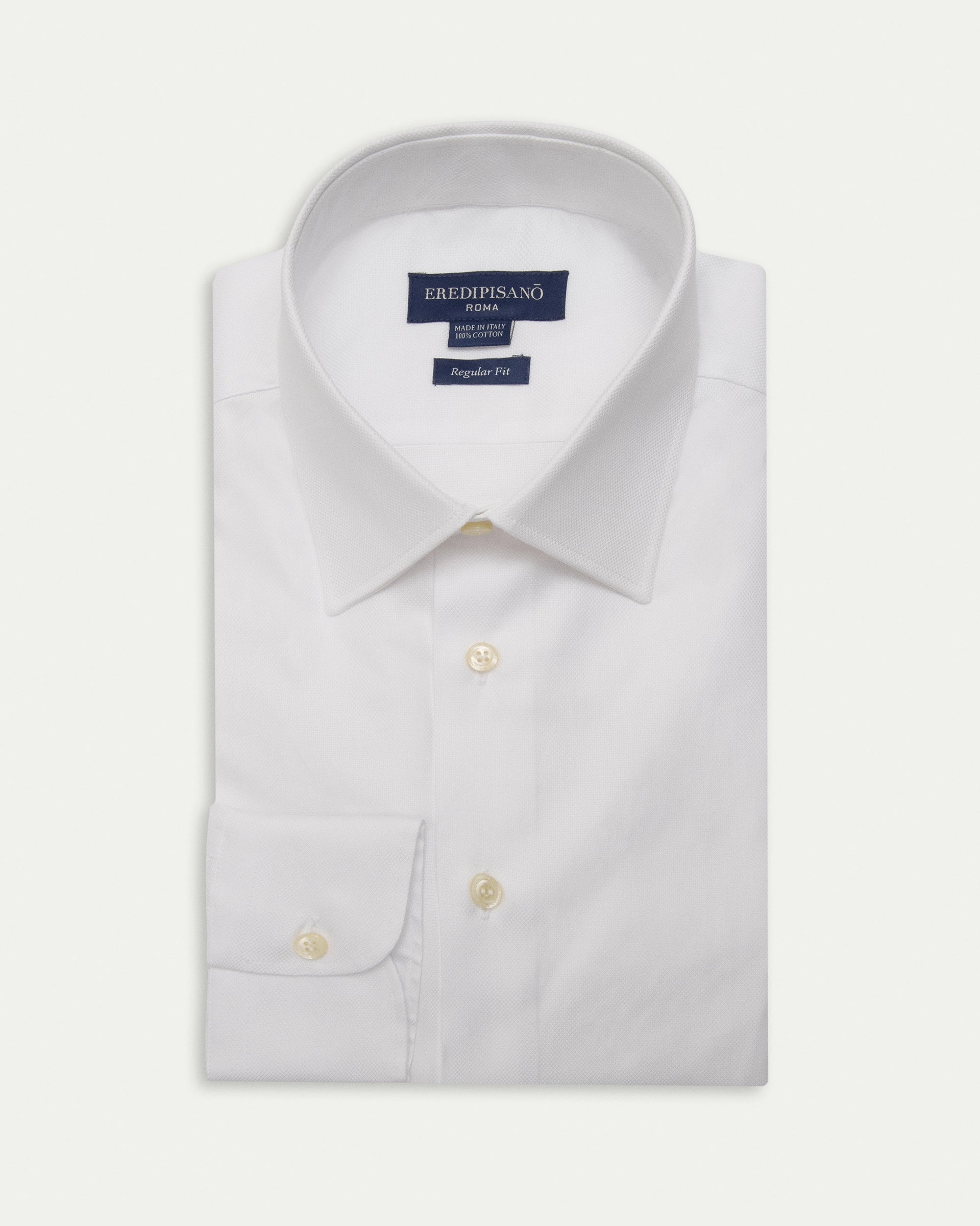 White Oxford Twill Cotton Cotton Regular Fit Shirt