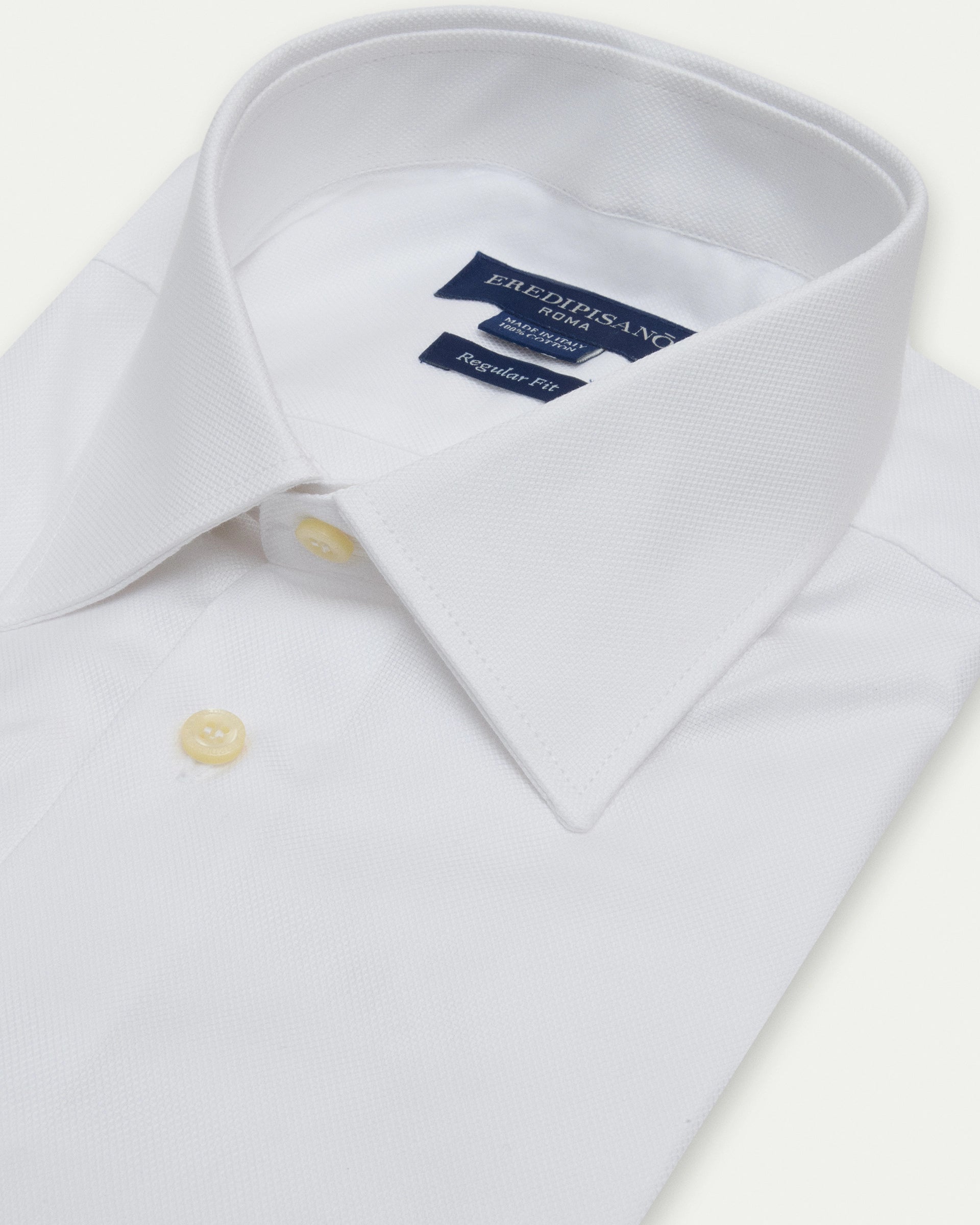 White Oxford Twill Cotton Cotton Regular Fit Shirt