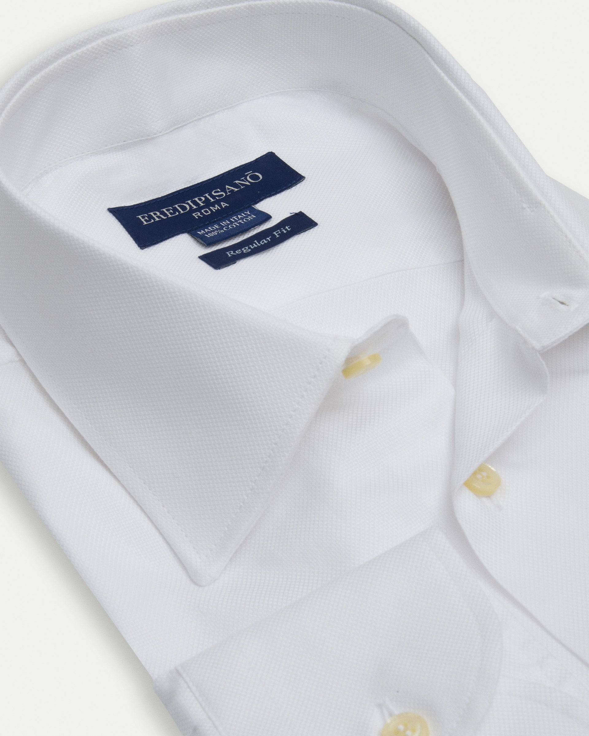 White Oxford Twill Cotton Cotton Regular Fit Shirt