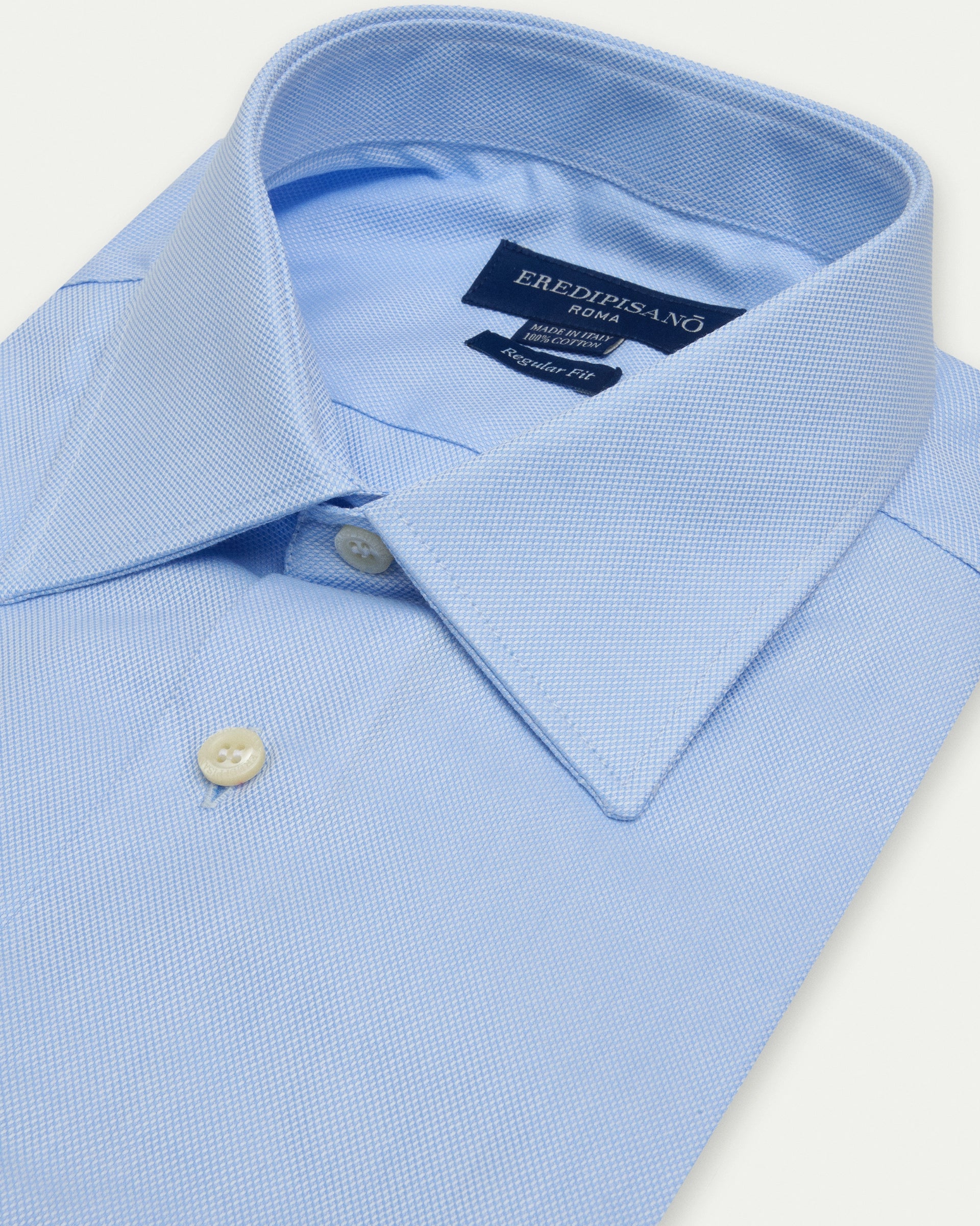 Light Blue  Oxford Twill Cotton Cotton Regular Fit Shirt