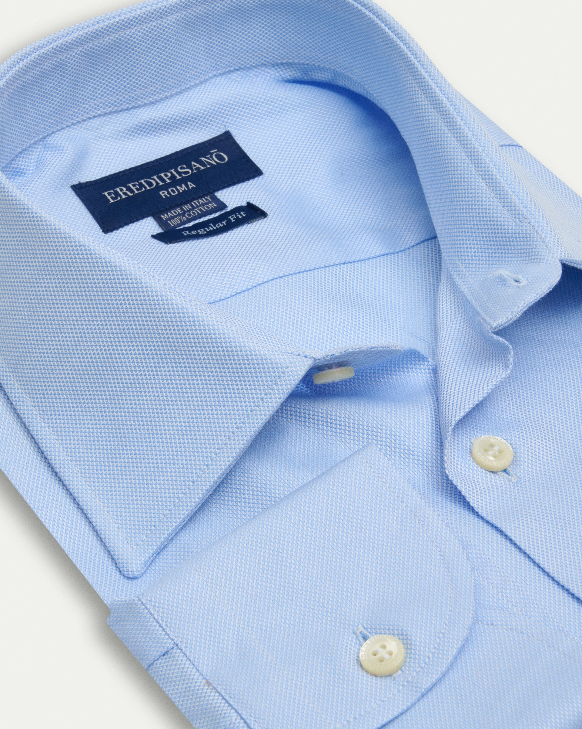 Light Blue  Oxford Twill Cotton Cotton Regular Fit Shirt