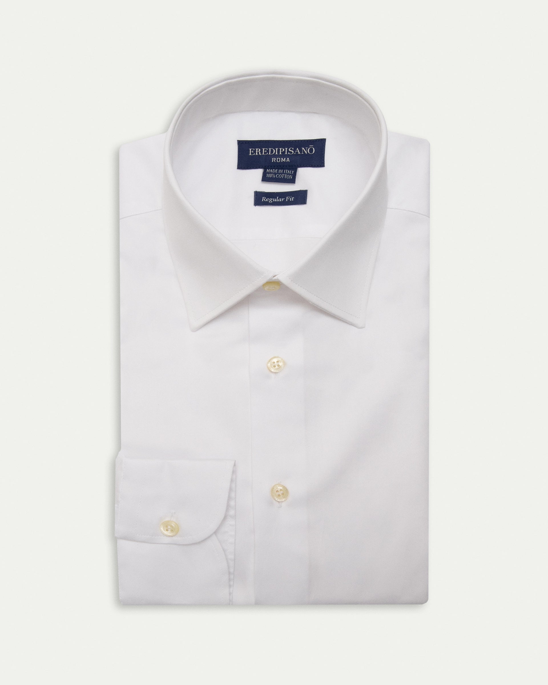 White Popeline Cotton regular Fit Shirt