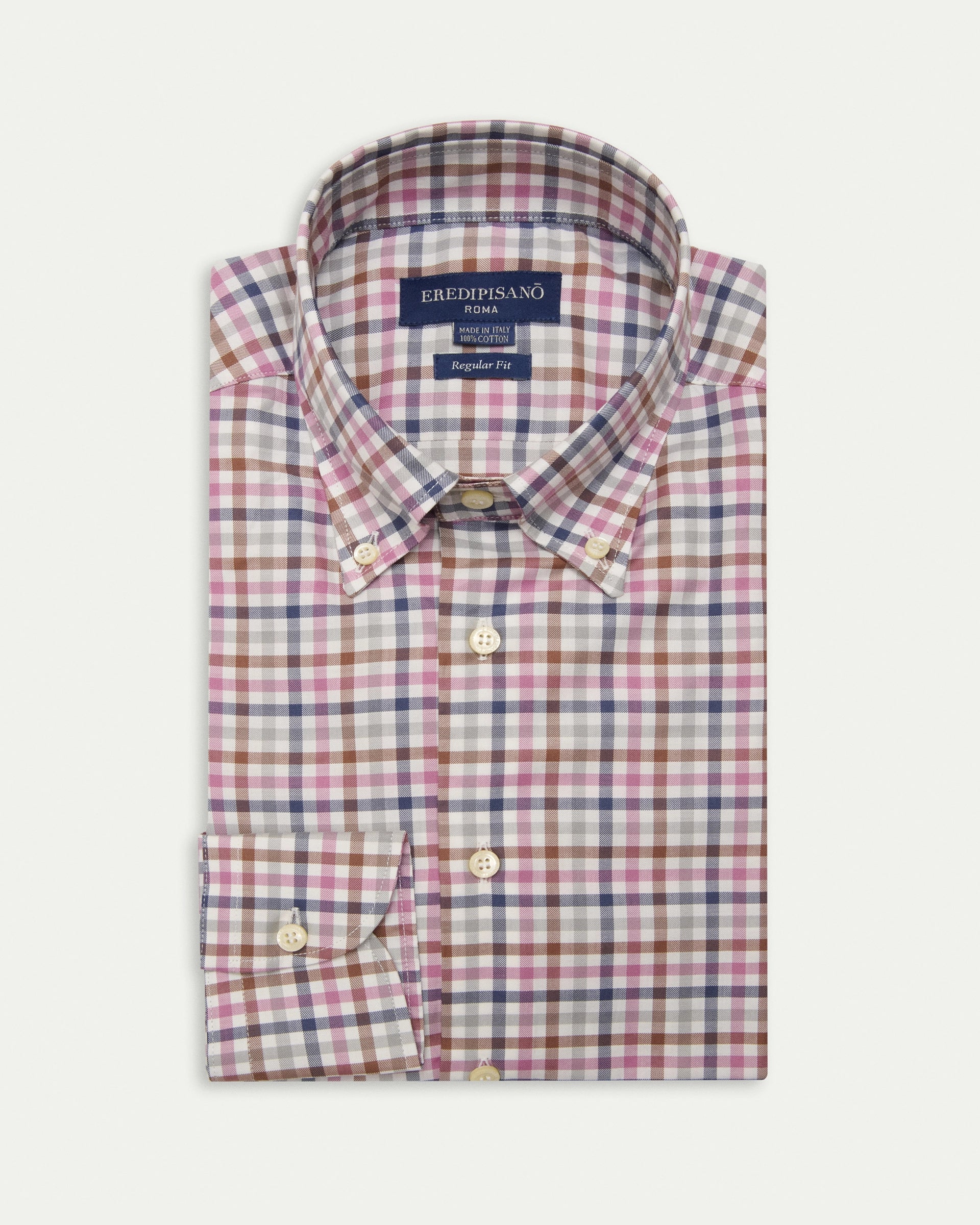 Check Multicolor Button Down Cotton Regular Fit Shirt