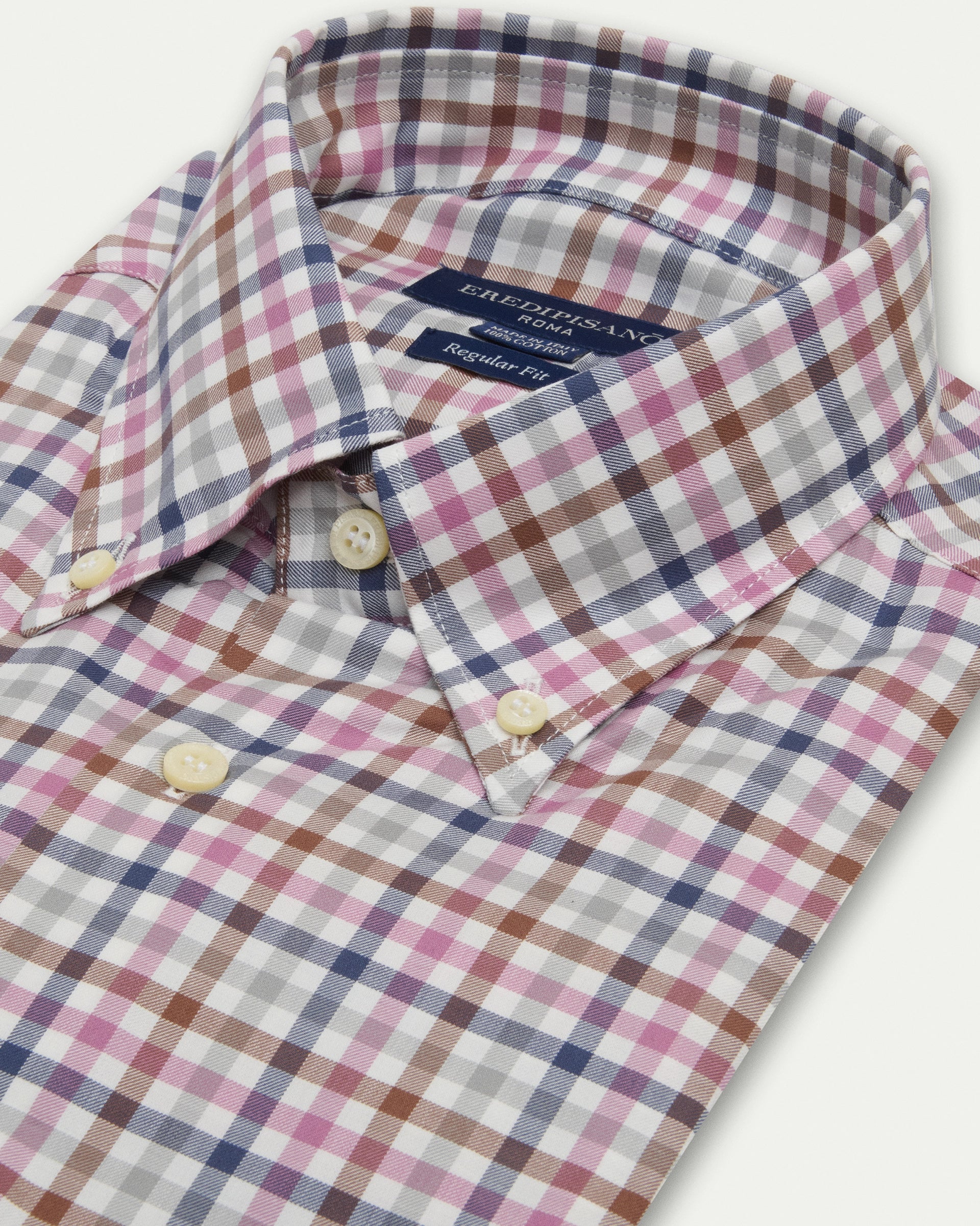 Check Multicolor Button Down Cotton Regular Fit Shirt