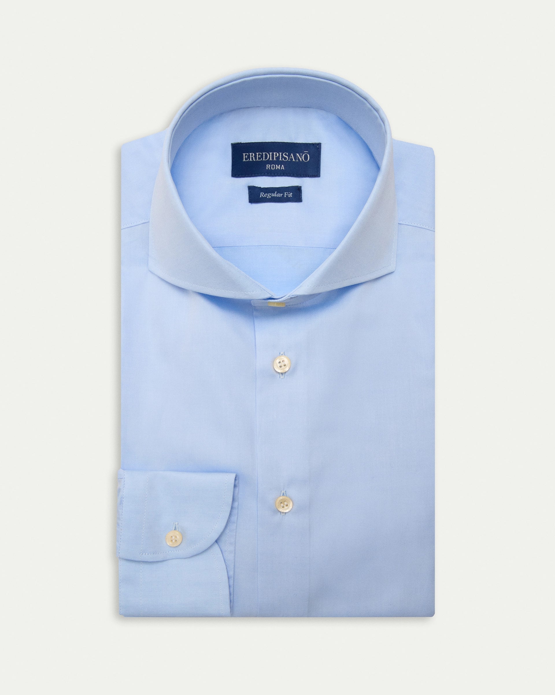 Light Blue Cotton Regular Fit Shirt