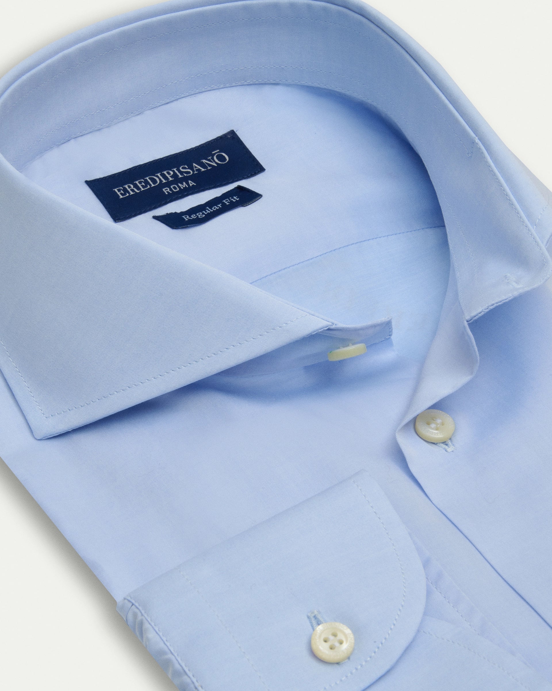 Light Blue Cotton Regular Fit Shirt