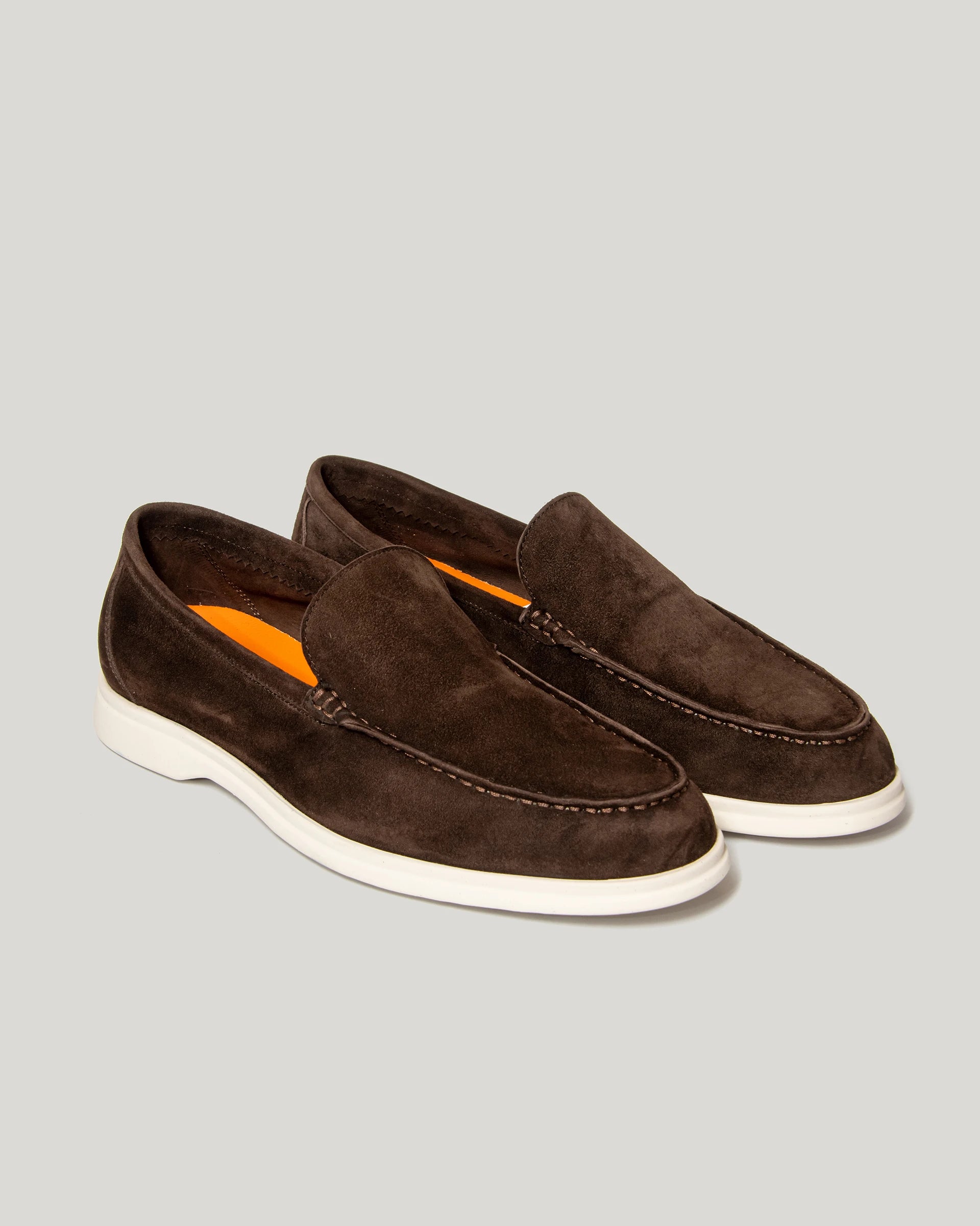 Boat moccasin moro in light suede