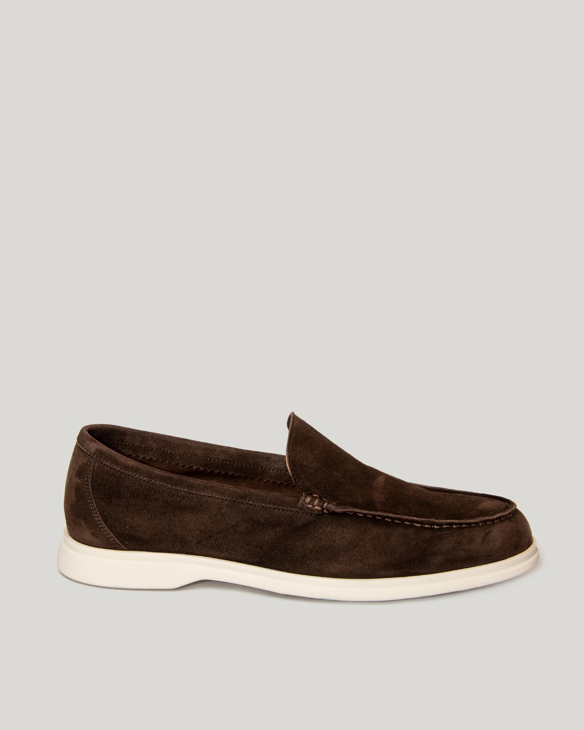 Boat moccasin moro in light suede