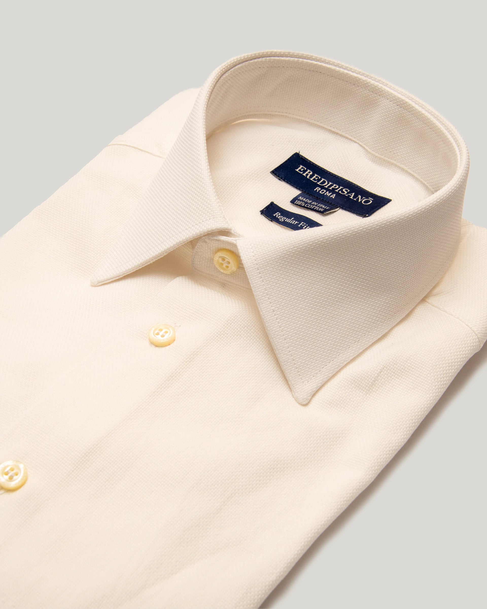 White Soft touch Cotton Regular Fit Canclini Fabric