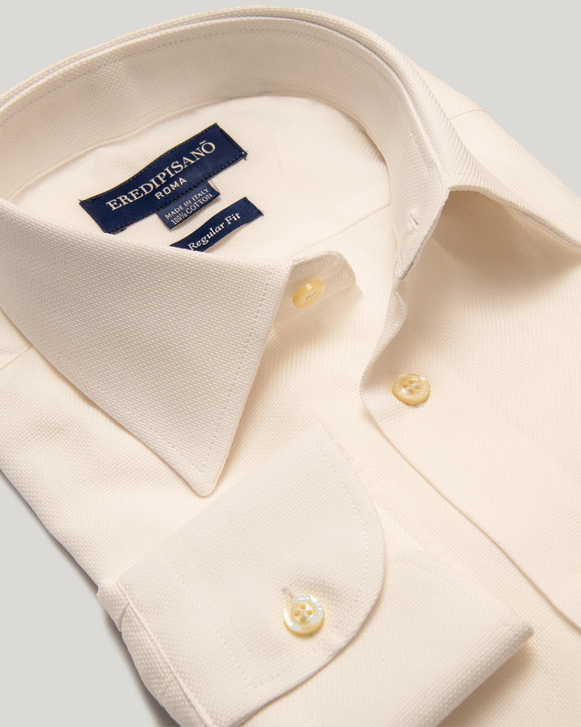 White Soft touch Cotton Regular Fit Canclini Fabric