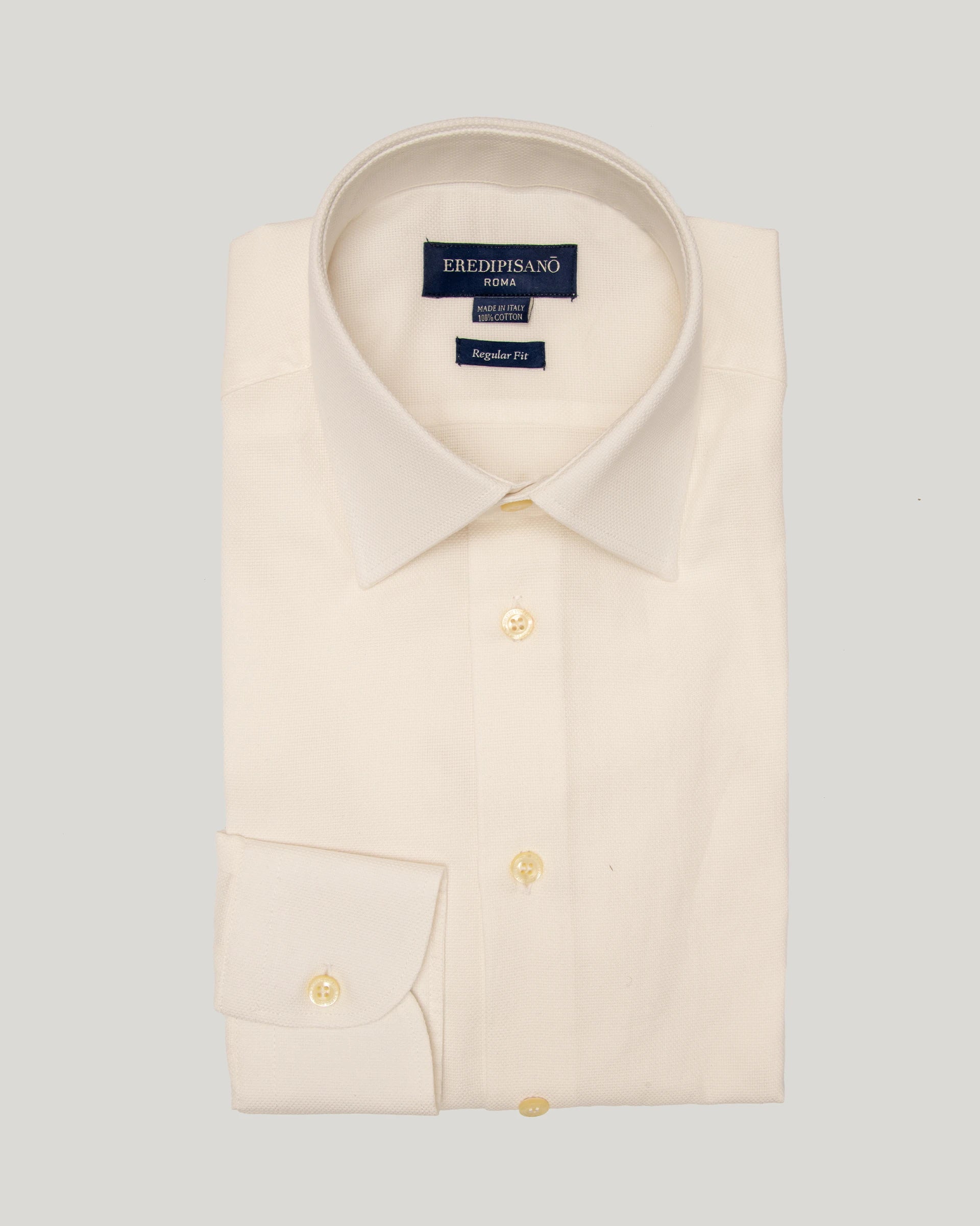 White Soft touch Cotton Regular Fit Canclini Fabric