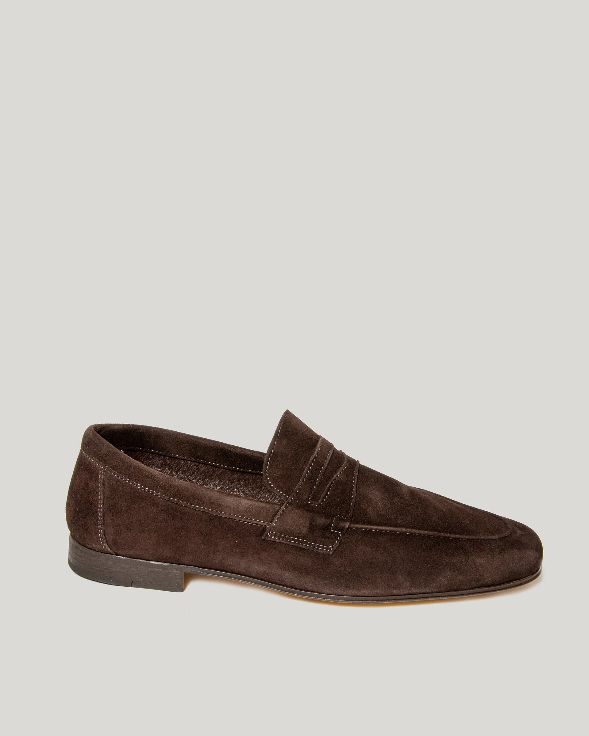 Amalfi dark brown suede leather loafer