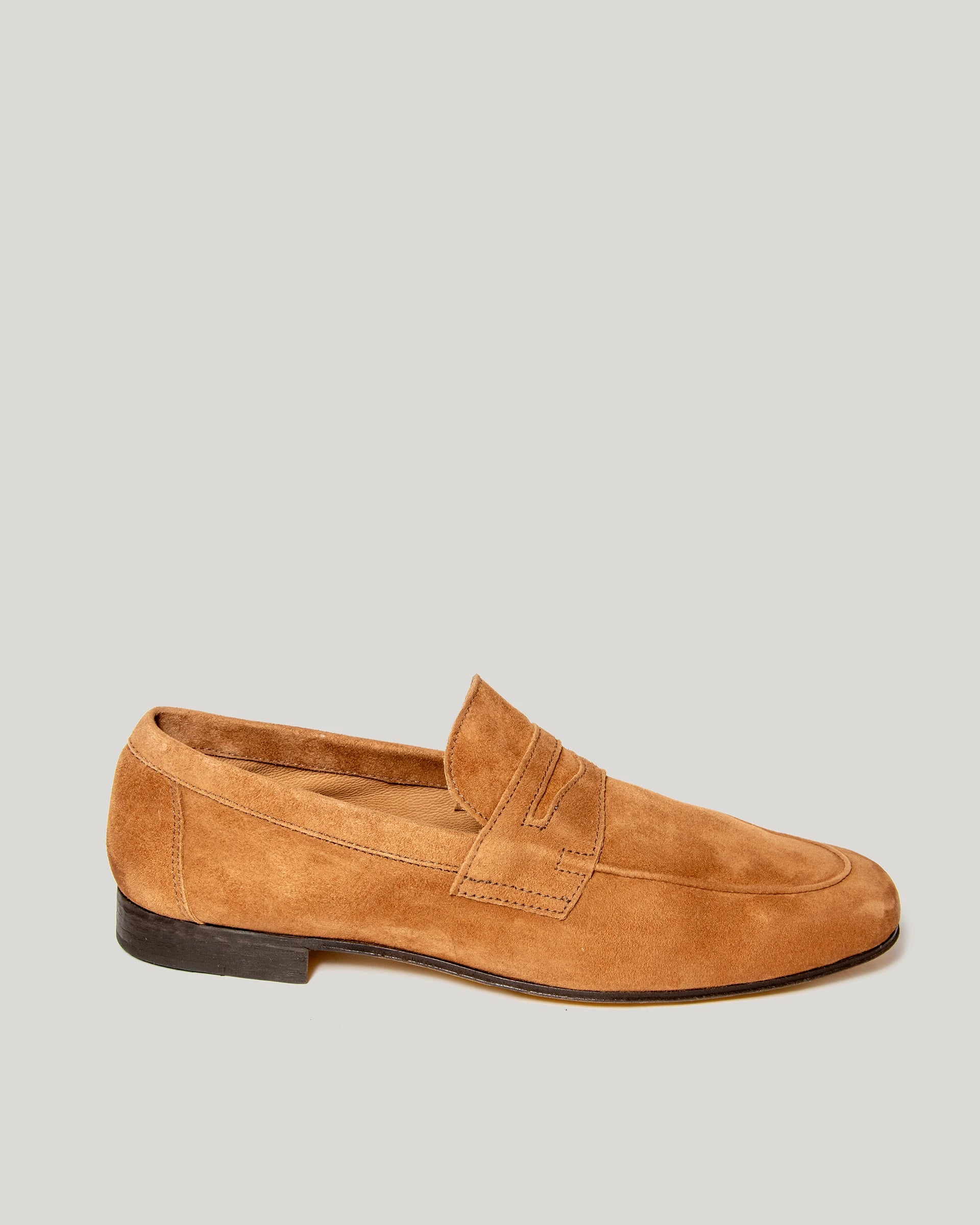 Amalfi cognac suede leather loafer