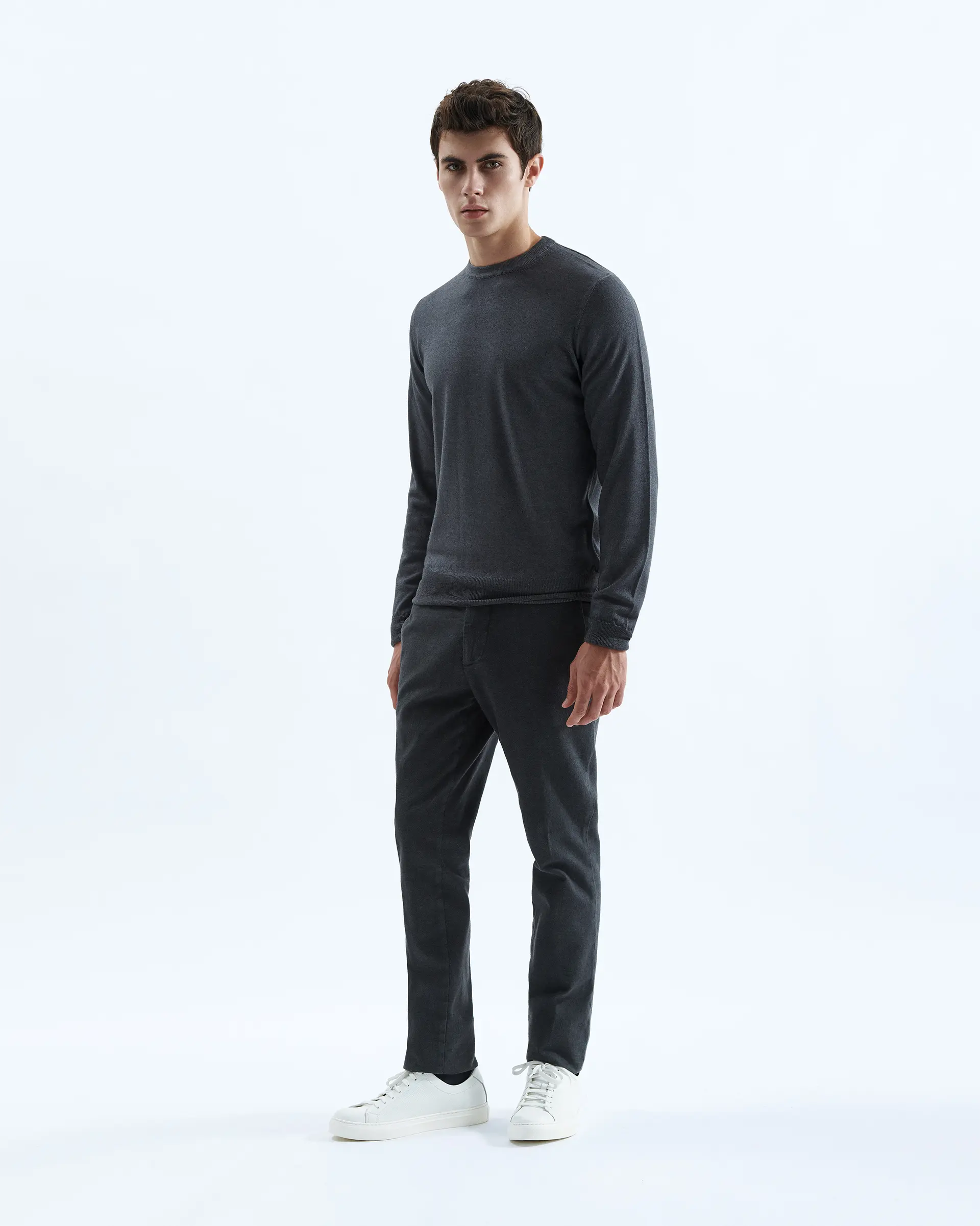 Charcoal grey Merino Wool - Crewneck sweaters