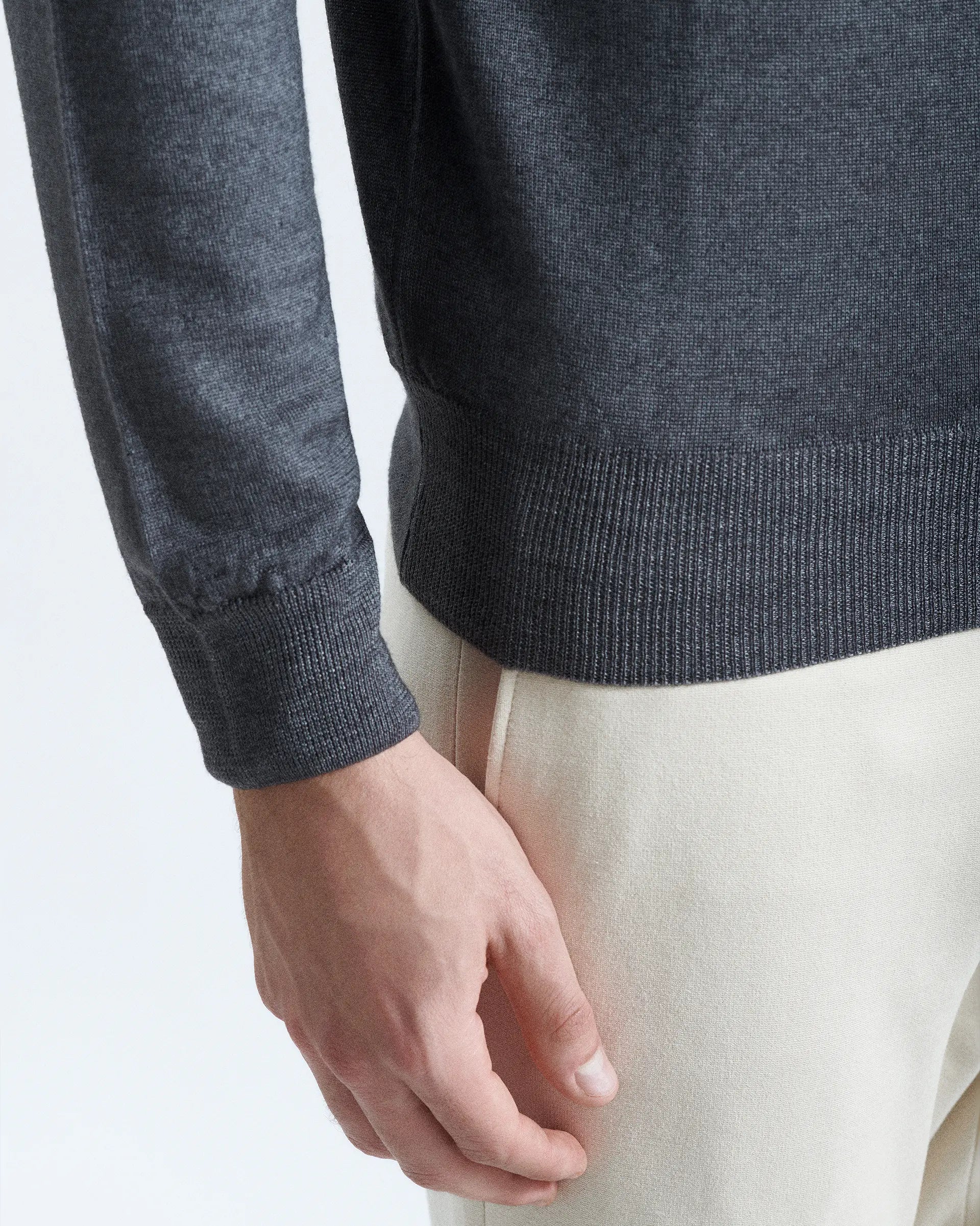 Charcoal Grey Merino Wool - Turtleneck sweaters