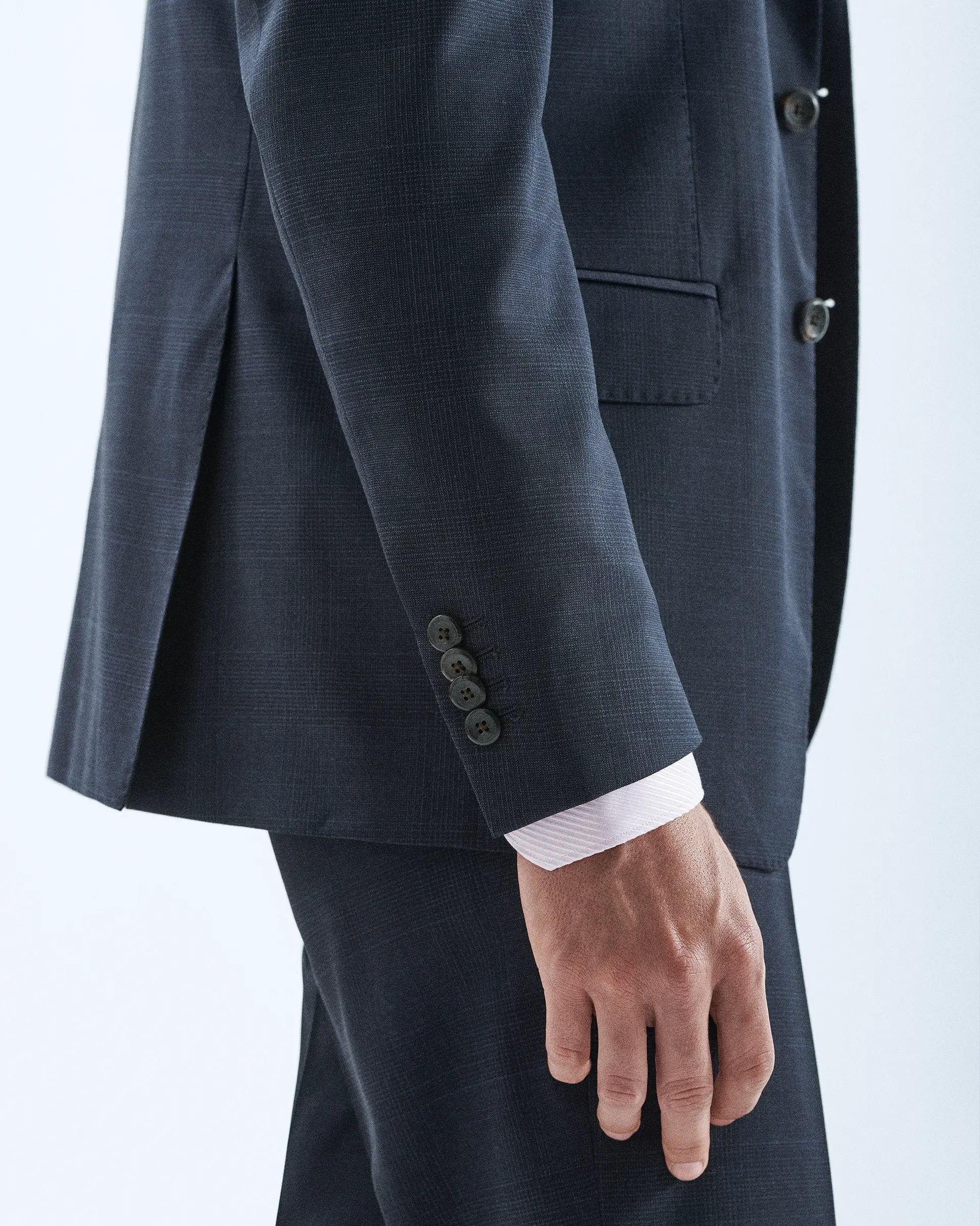 Blue Wool Stretch Suits - Reda fabric