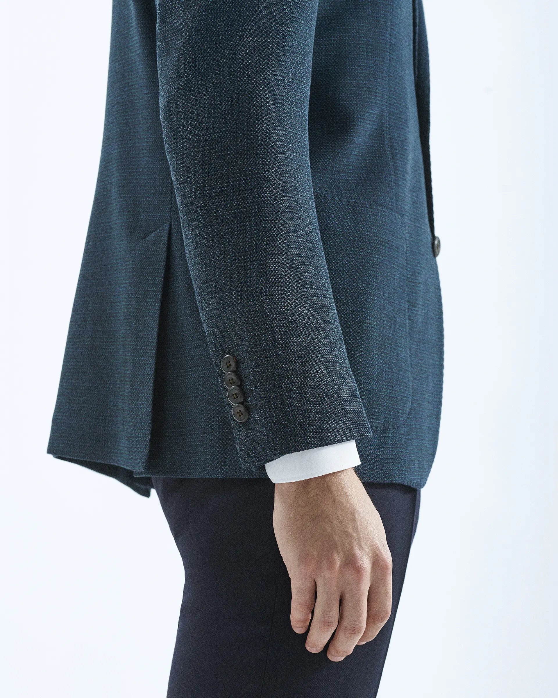 Green Wool Stretch Jackets- Zignone Fabric