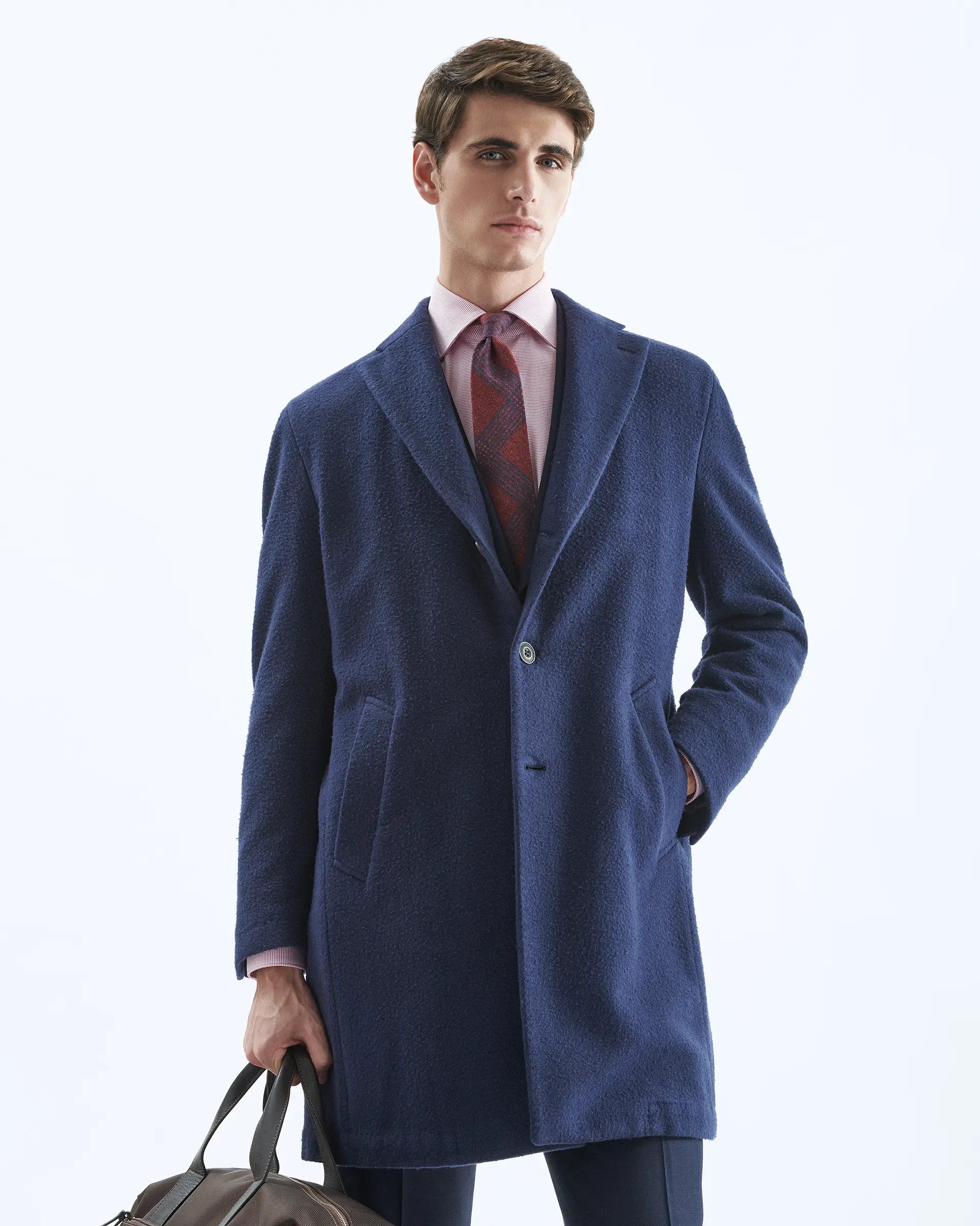 Blue Wool Blend Coats