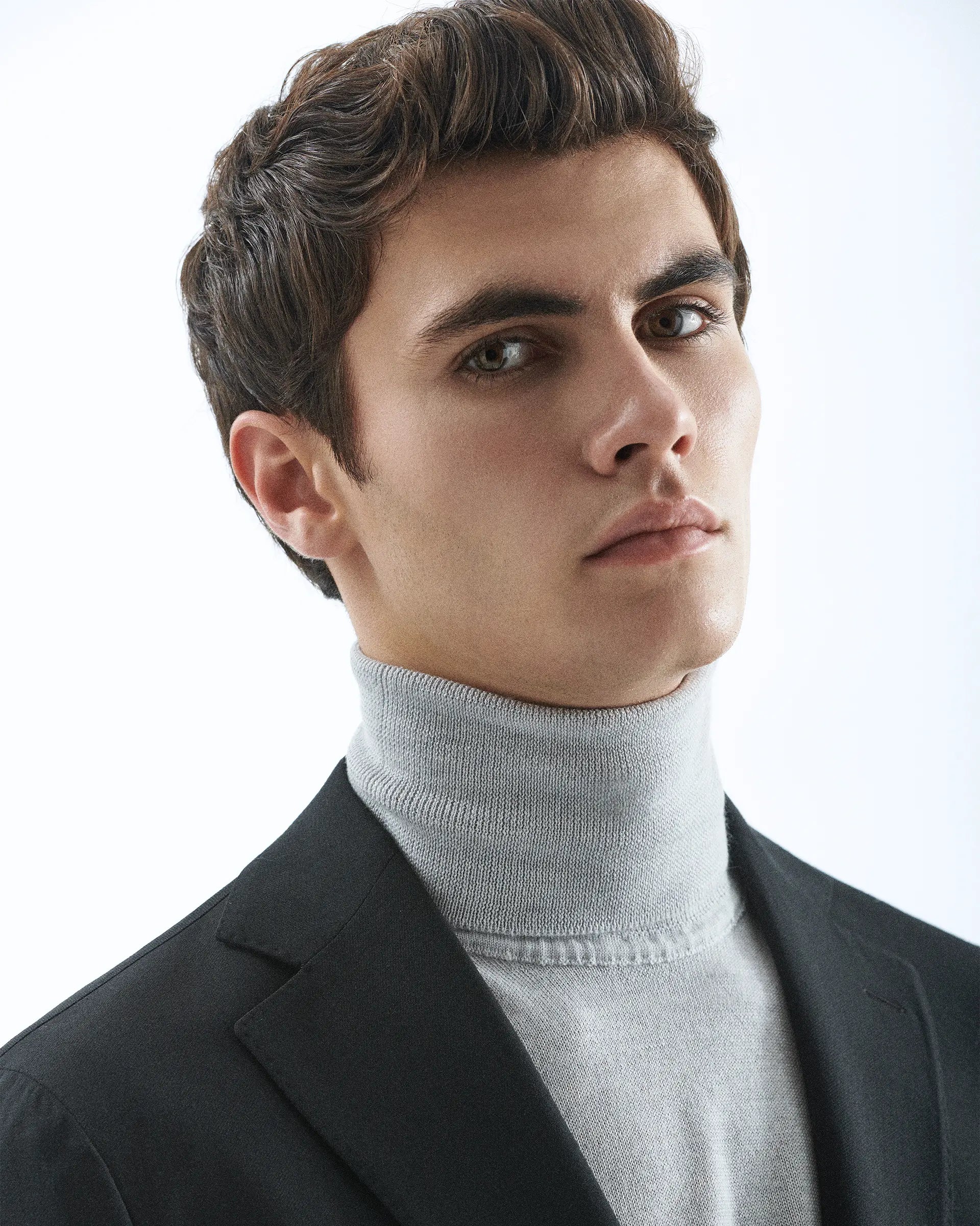Black Wool Pure Suits -Vitale Barberis & canonico fabric
