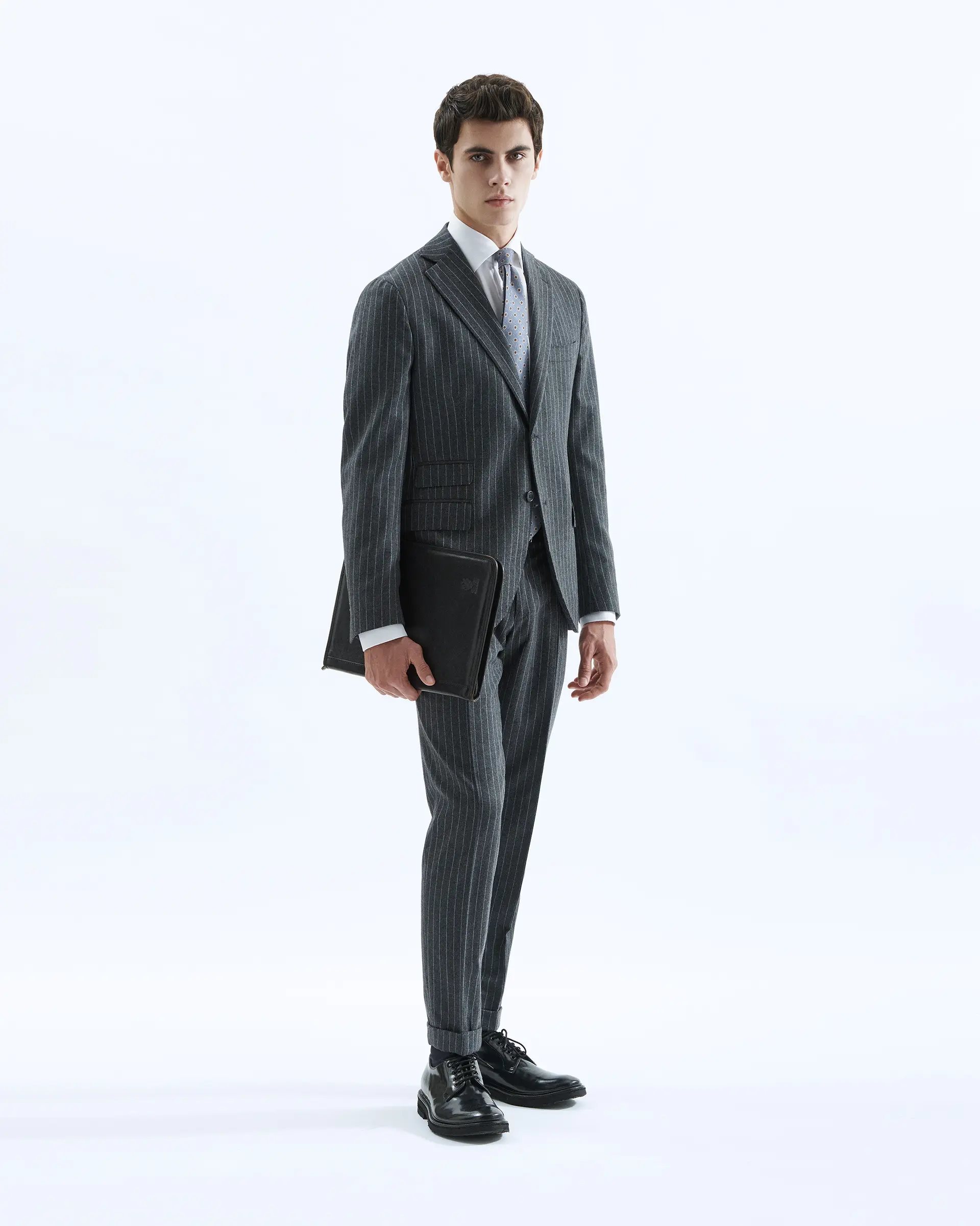 Grey Pinstripe Cashmere Suit