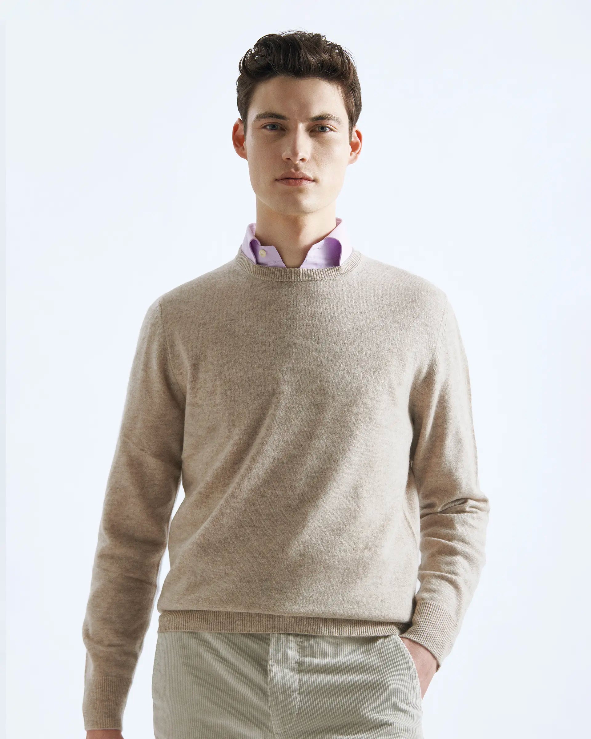 Beige Pure Cashmere Sweaters