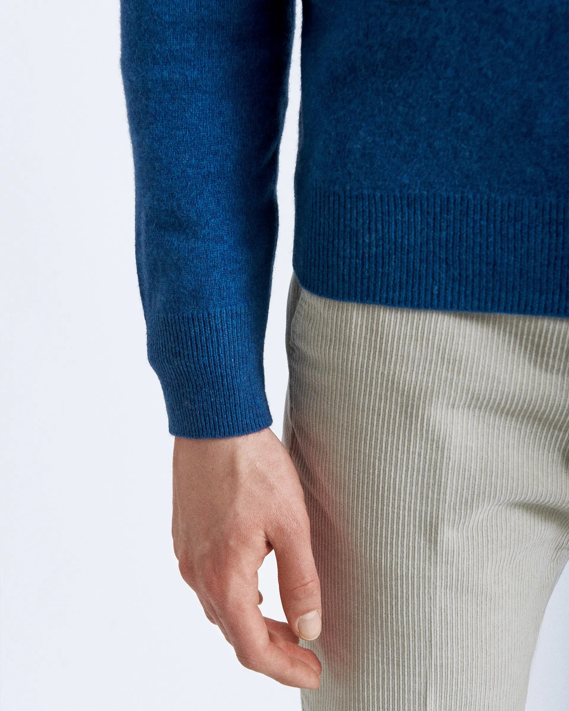 Denim Blue Cashmere Turleneck Sweaters