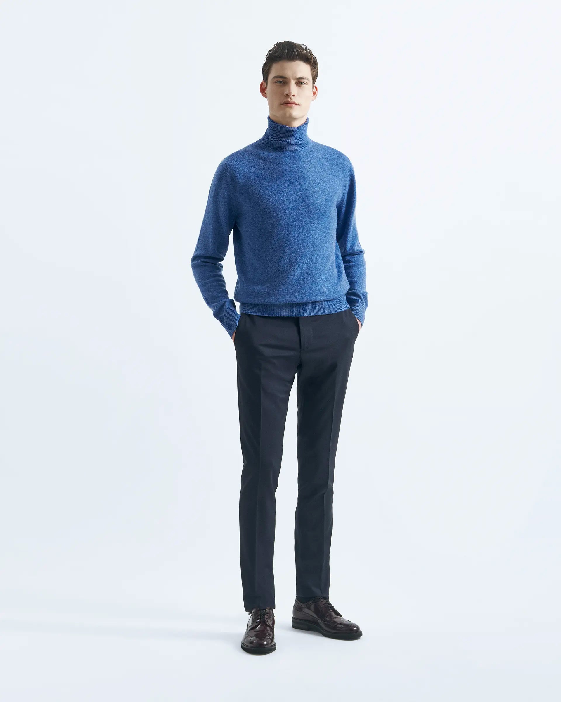 Jeans Blue Cashmere Turleneck Sweaters