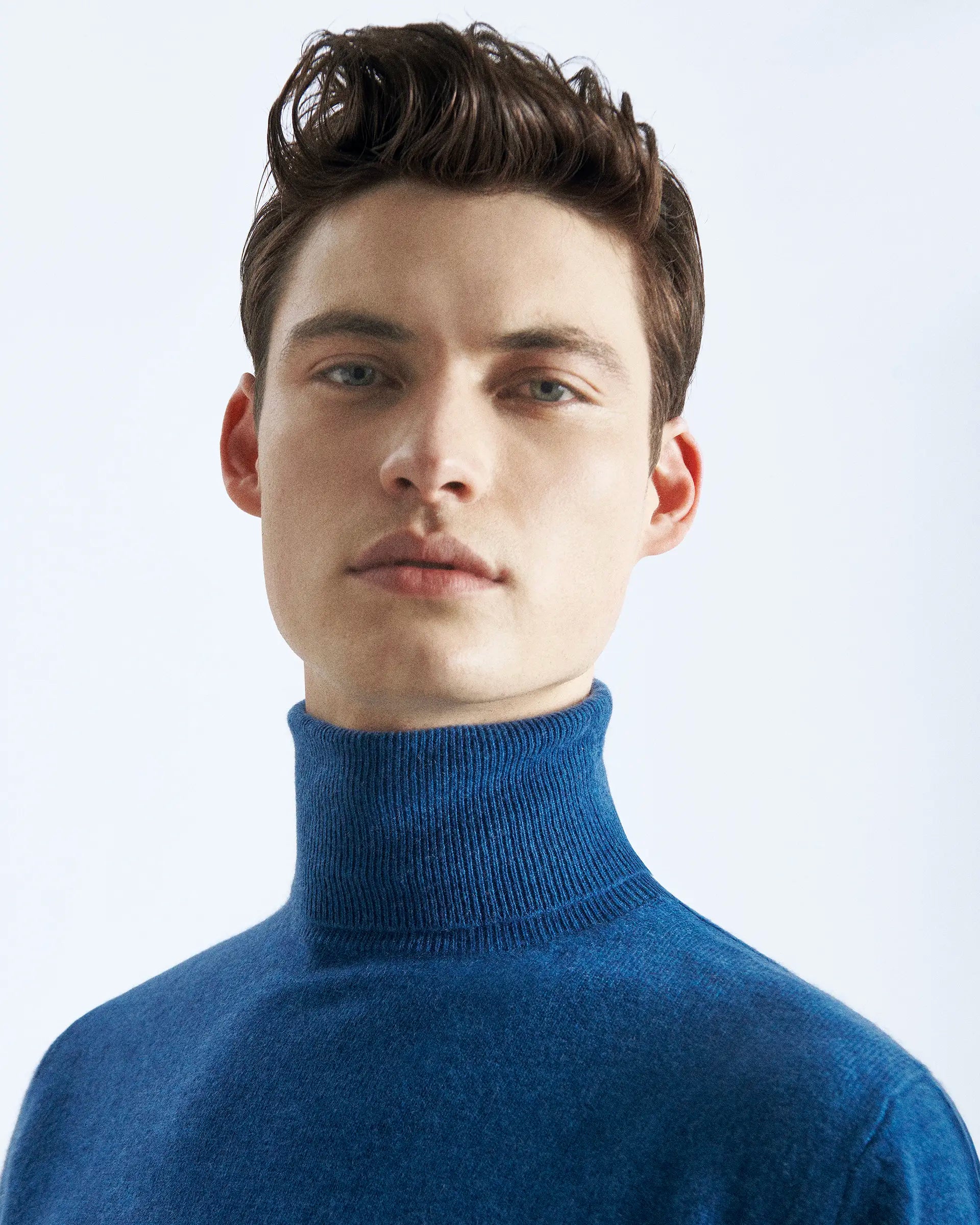 Blue Cashmere Turleneck Sweaters